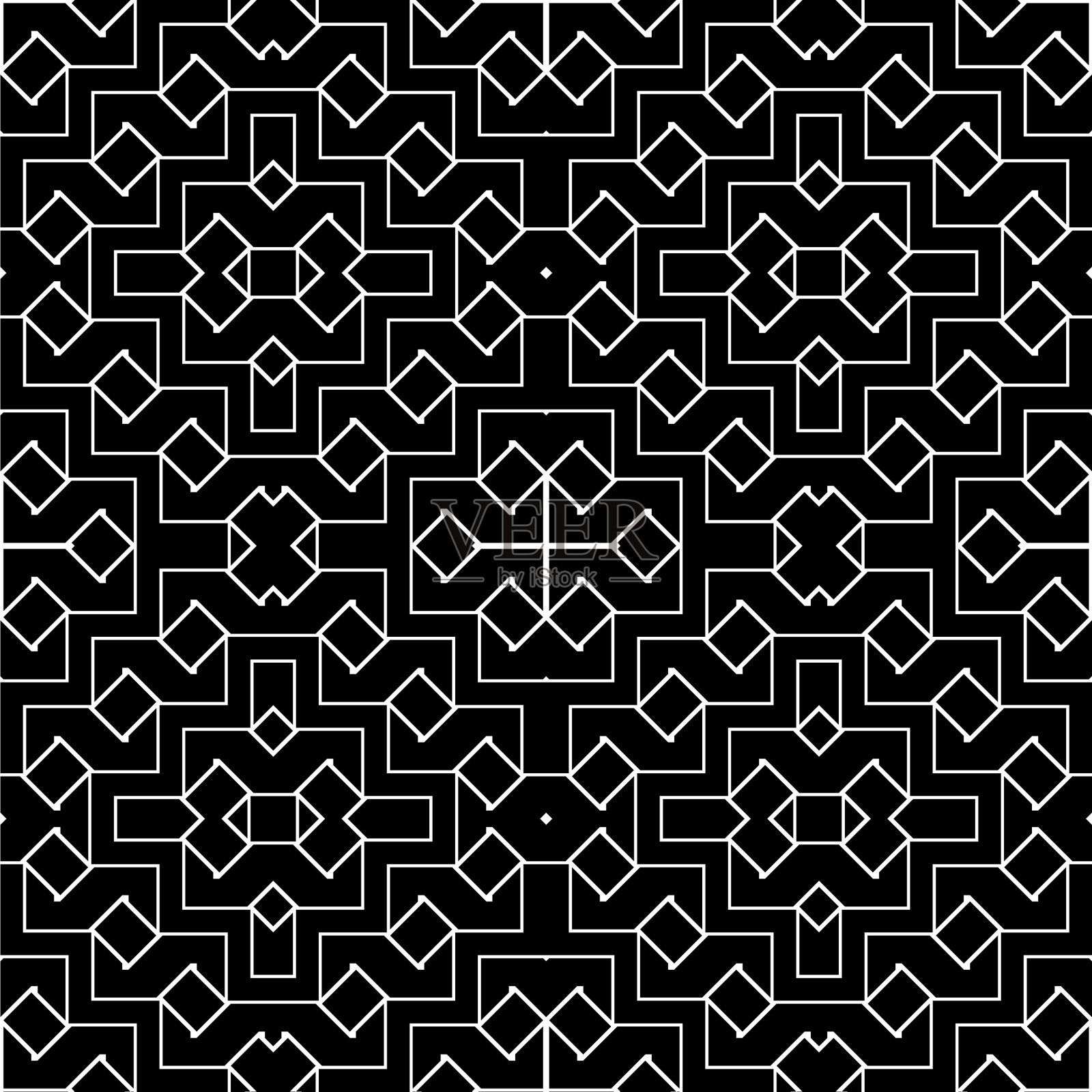 设计无缝单色几何图案插画图片素材