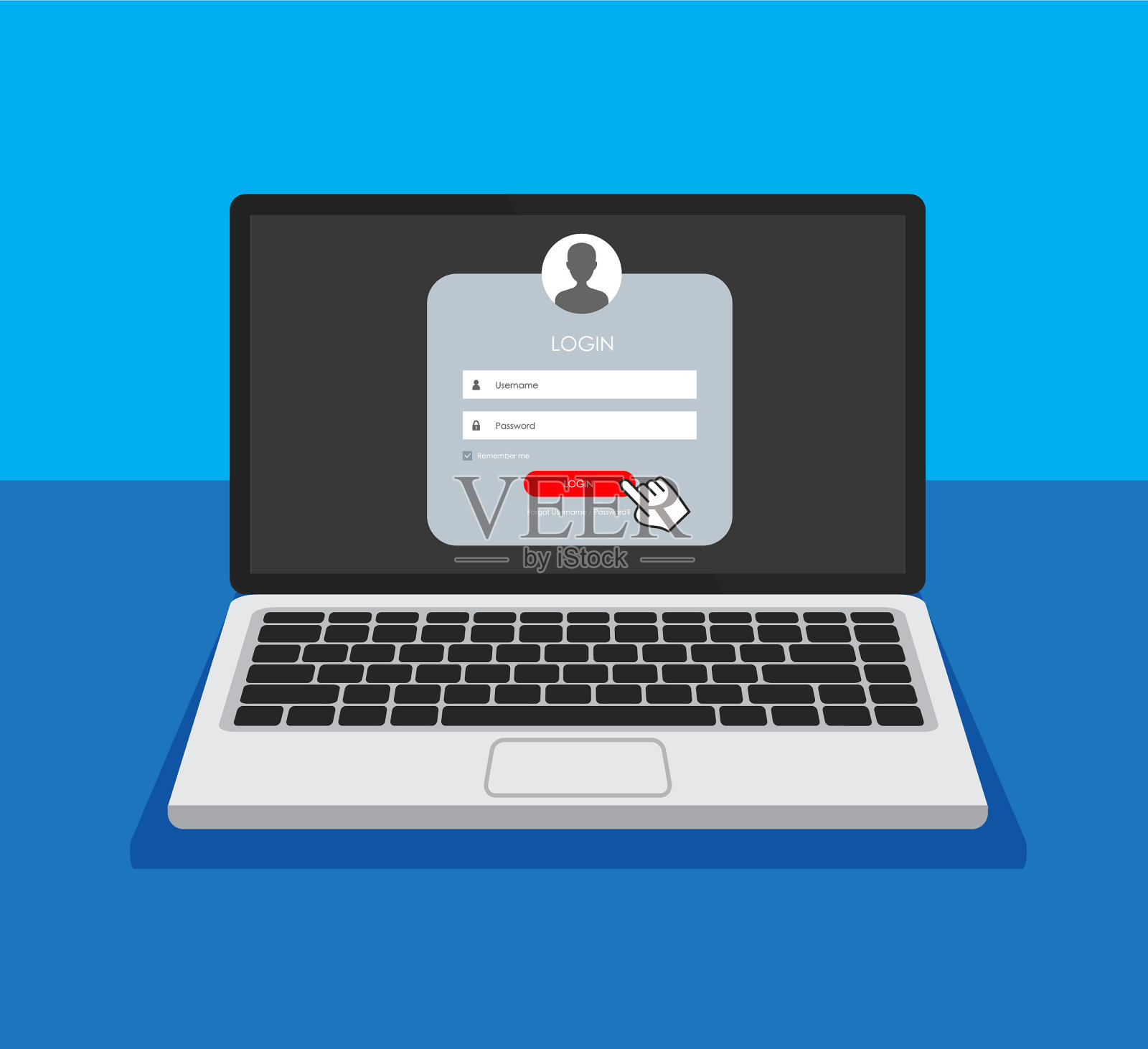 注册表单和登录表单页面在显示器上显示。插画图片素材