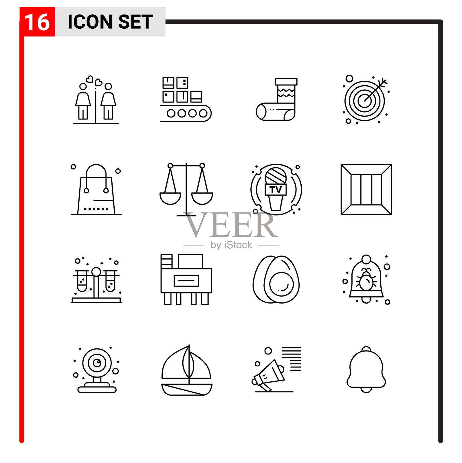 16个通用图标用于网站设计打印和图标素材