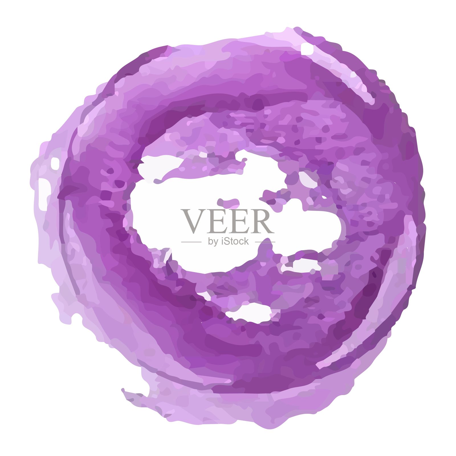 矢量水彩，圆圈的紫色在白色的背景，股票插图的设计和装饰设计元素图片