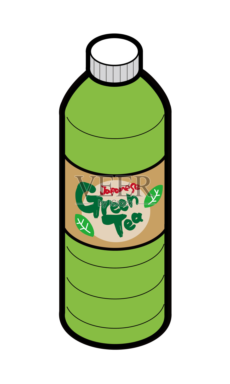 塑料瓶饮料用日本绿茶(日本绿茶)插图设计元素图片