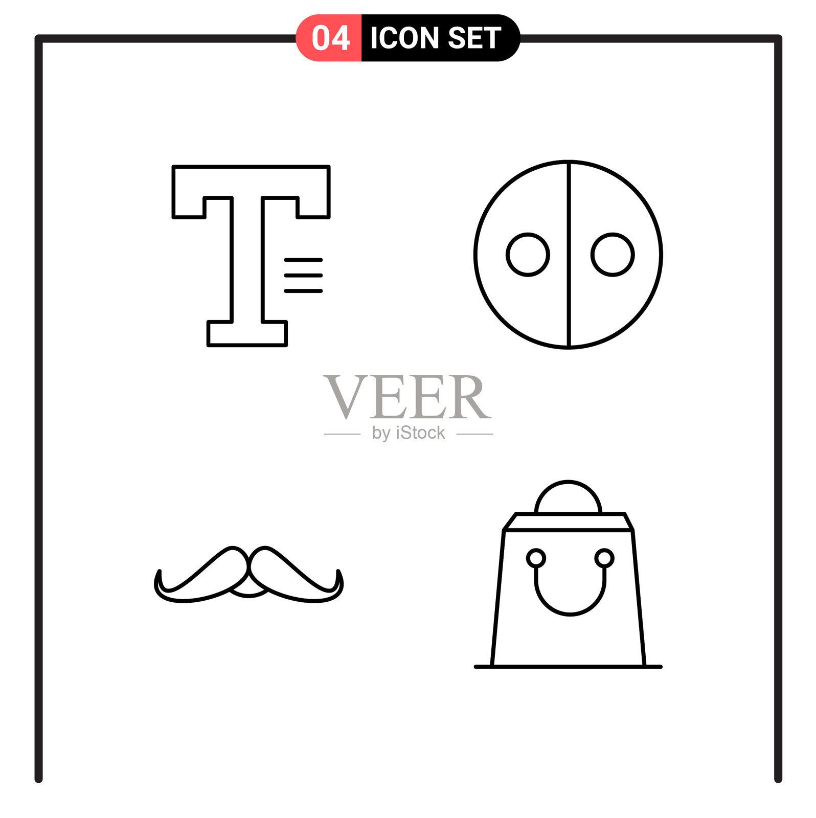 为网页和移动设置4个线条样式图标图标素材