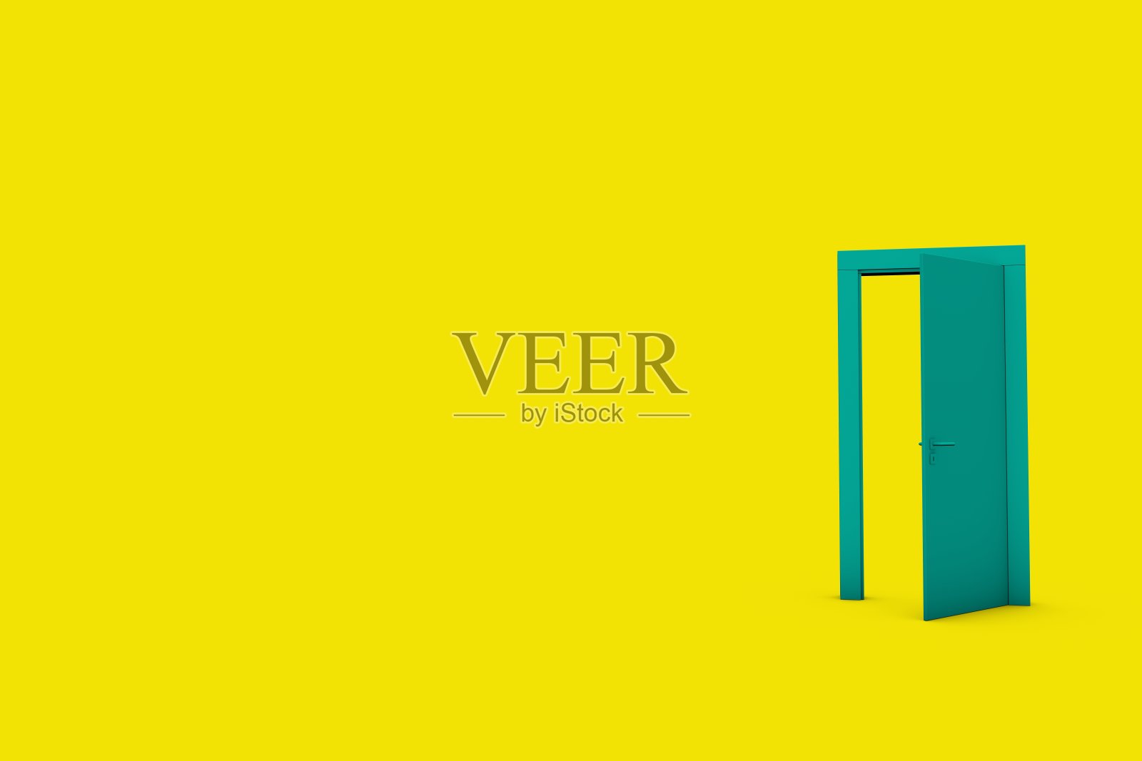 在黄色背景上打开门照片摄影图片