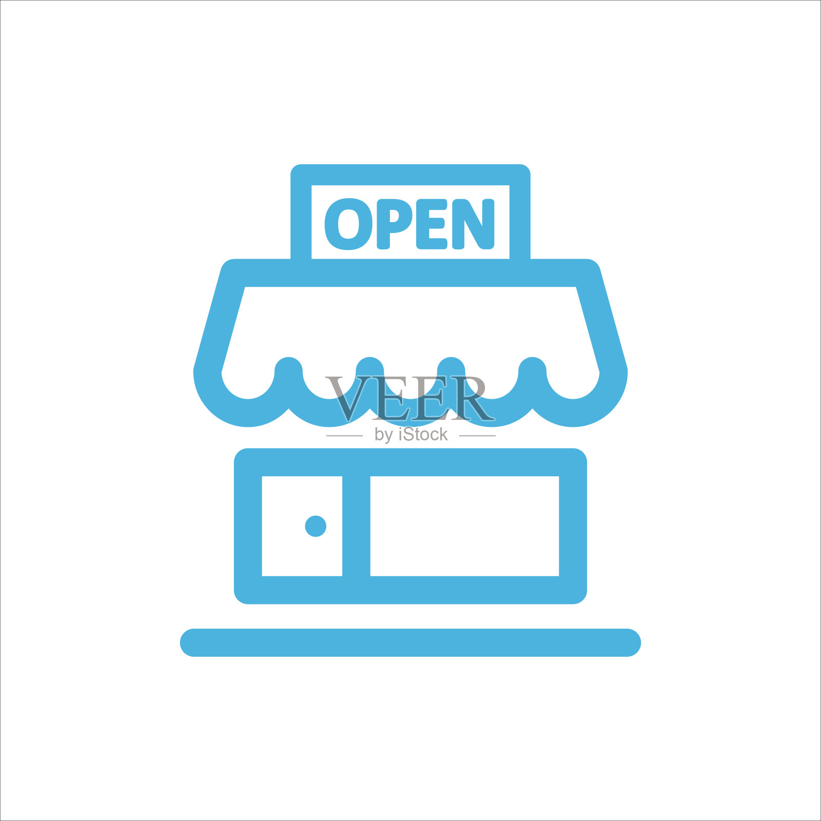 市场商店图标平面矢量符号设计新潮插画图片素材