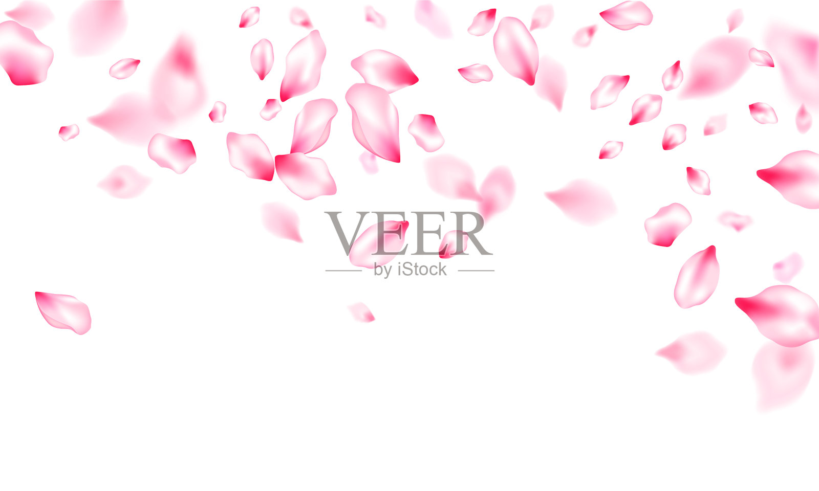 春天的树花在风中飞舞插画图片素材