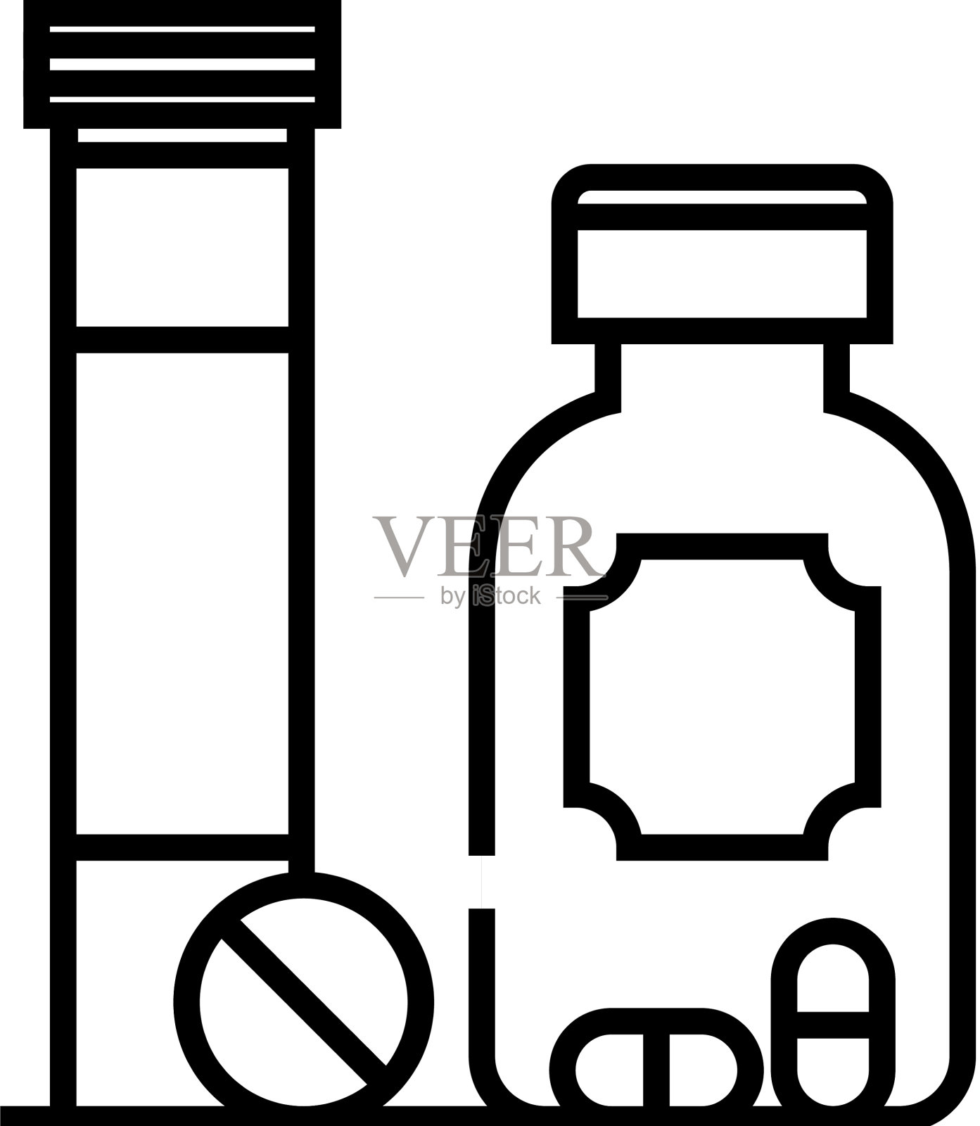 药丸处方线图标概念标志图标素材