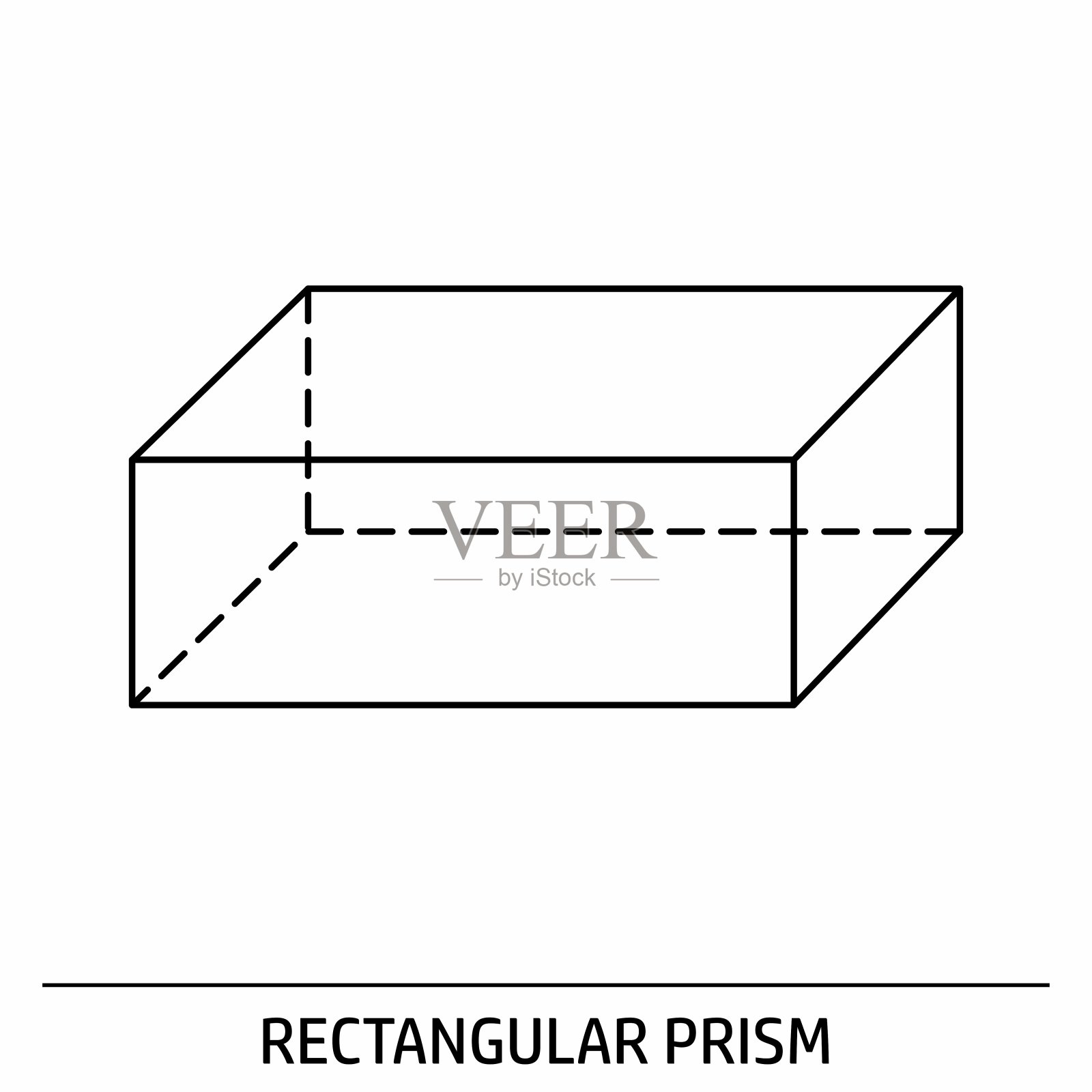 矩形棱镜轮廓图标插画图片素材
