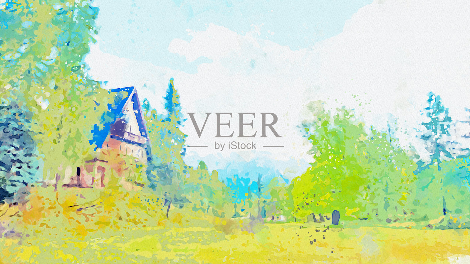 意大利科尔蒂纳山的美丽风景意大利著名地标，自然墙纸。插画图片素材