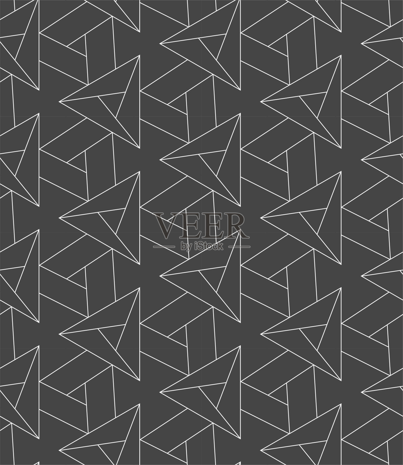 连续的黑色图形Geo装饰纹理。重复装饰矢量三角形图案图案。重复的织物菱形插画图片素材