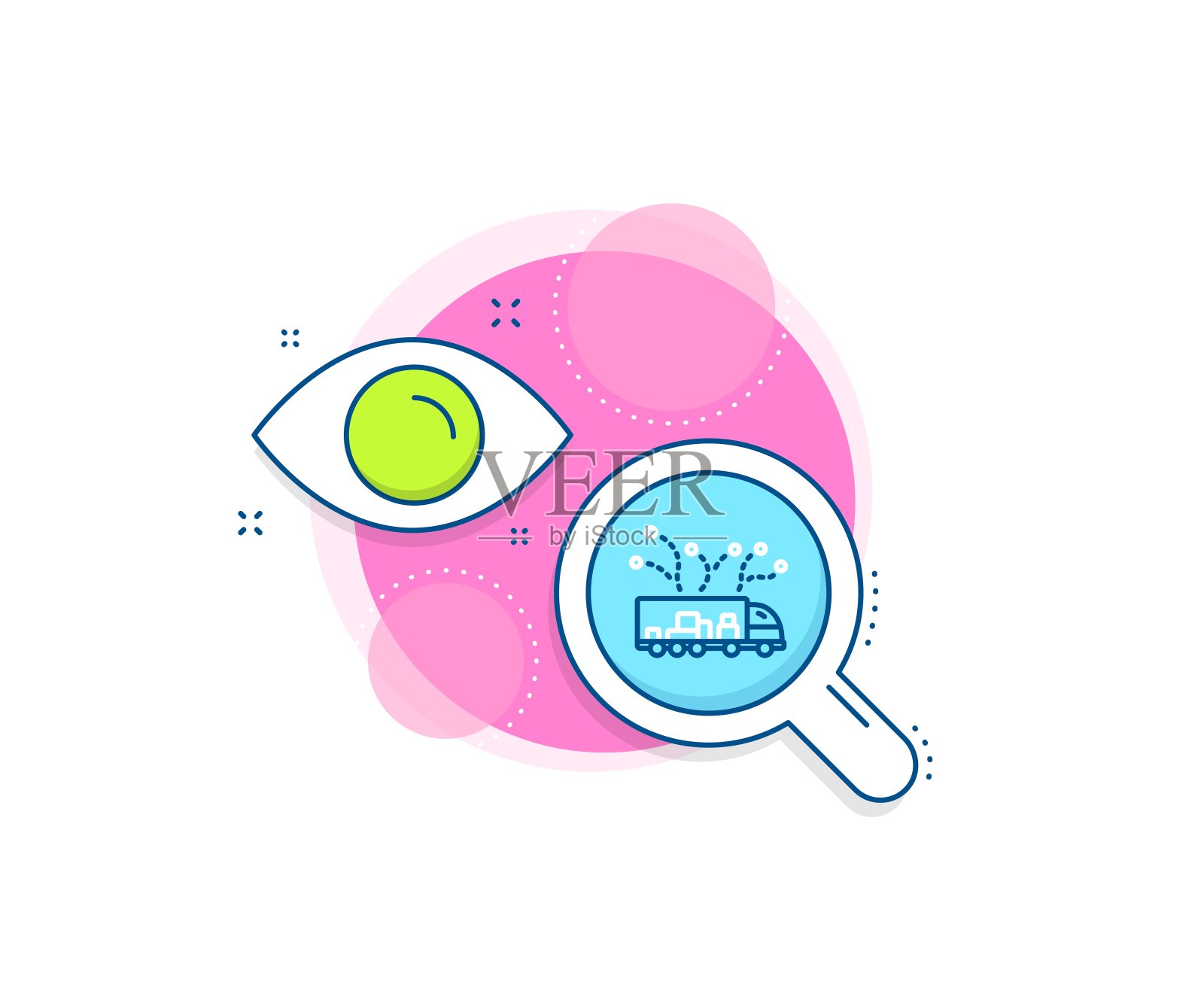 卡车运输线路图标。交通工具的迹象。向量插画图片素材