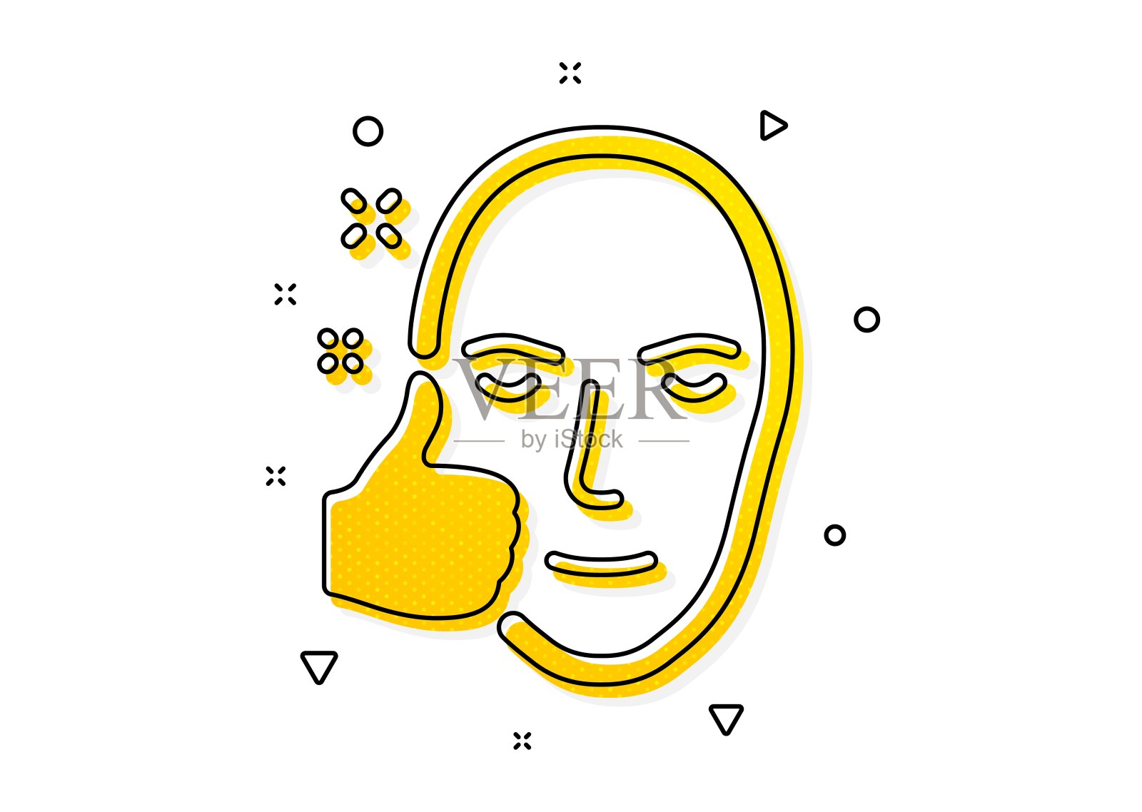 健康面部皮肤图标。照顾好迹象。向量图标素材