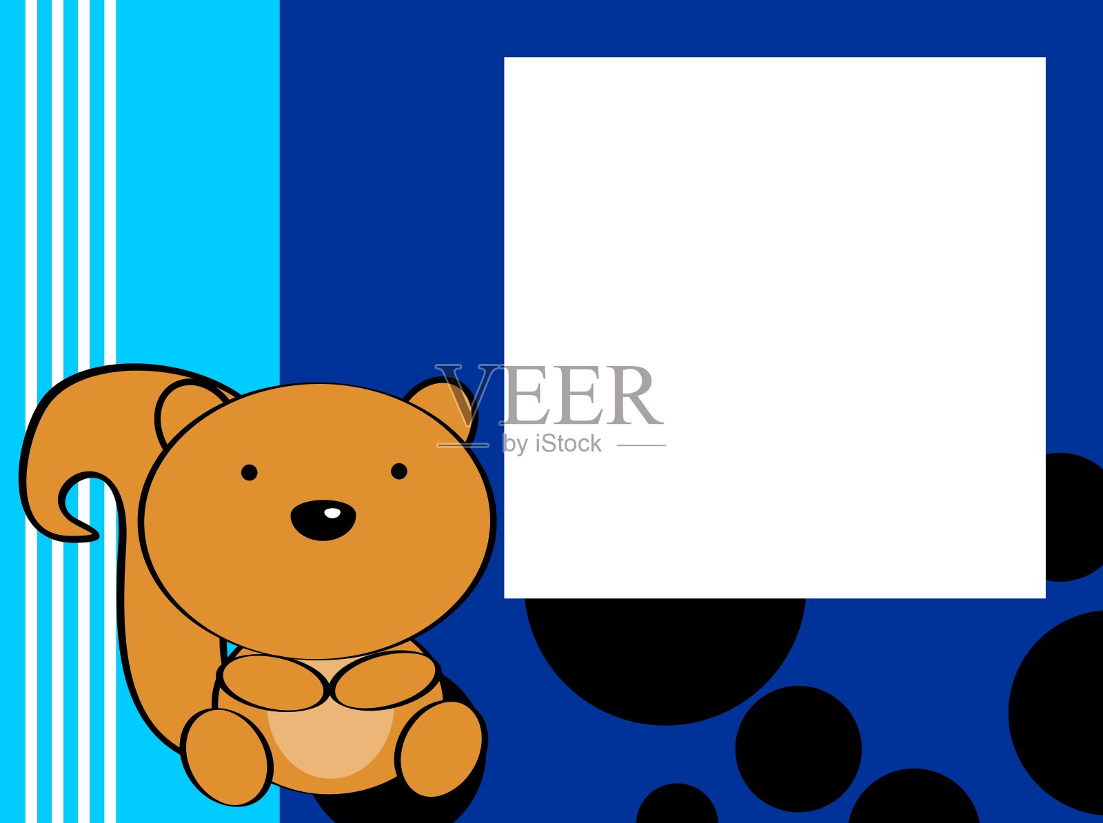 可爱可爱的松鼠卡通画框背景设计元素图片