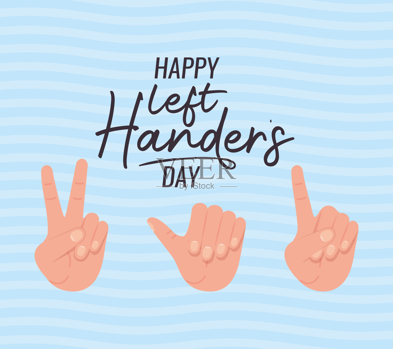 手势用左手和快乐的文字矢量设计设计元素图片