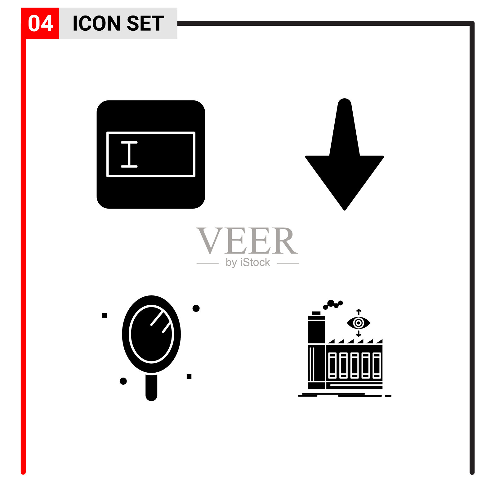 4个通用图标用于网站设计打印和图标素材