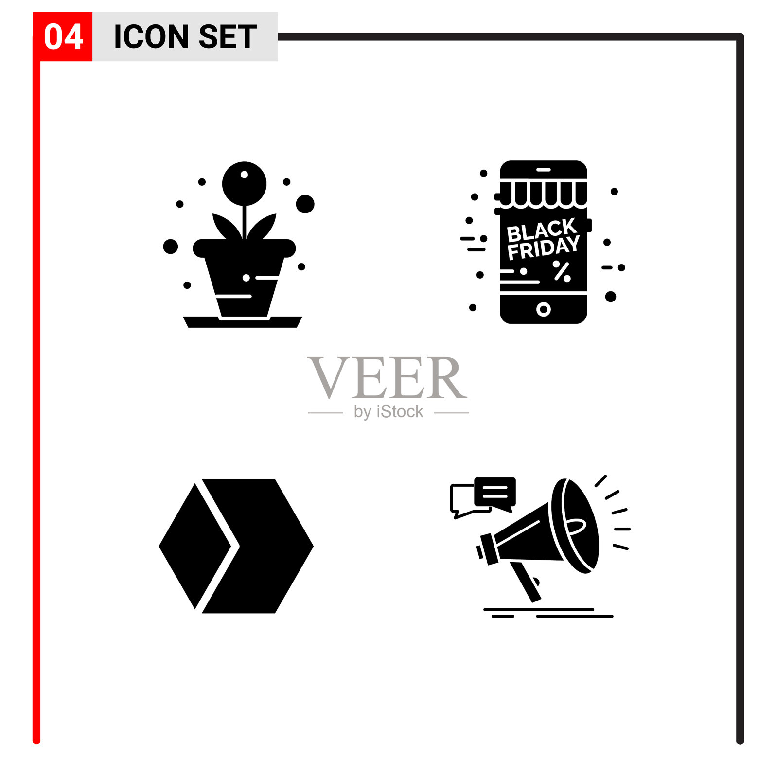 4个通用图标用于网站设计打印和插画图片素材