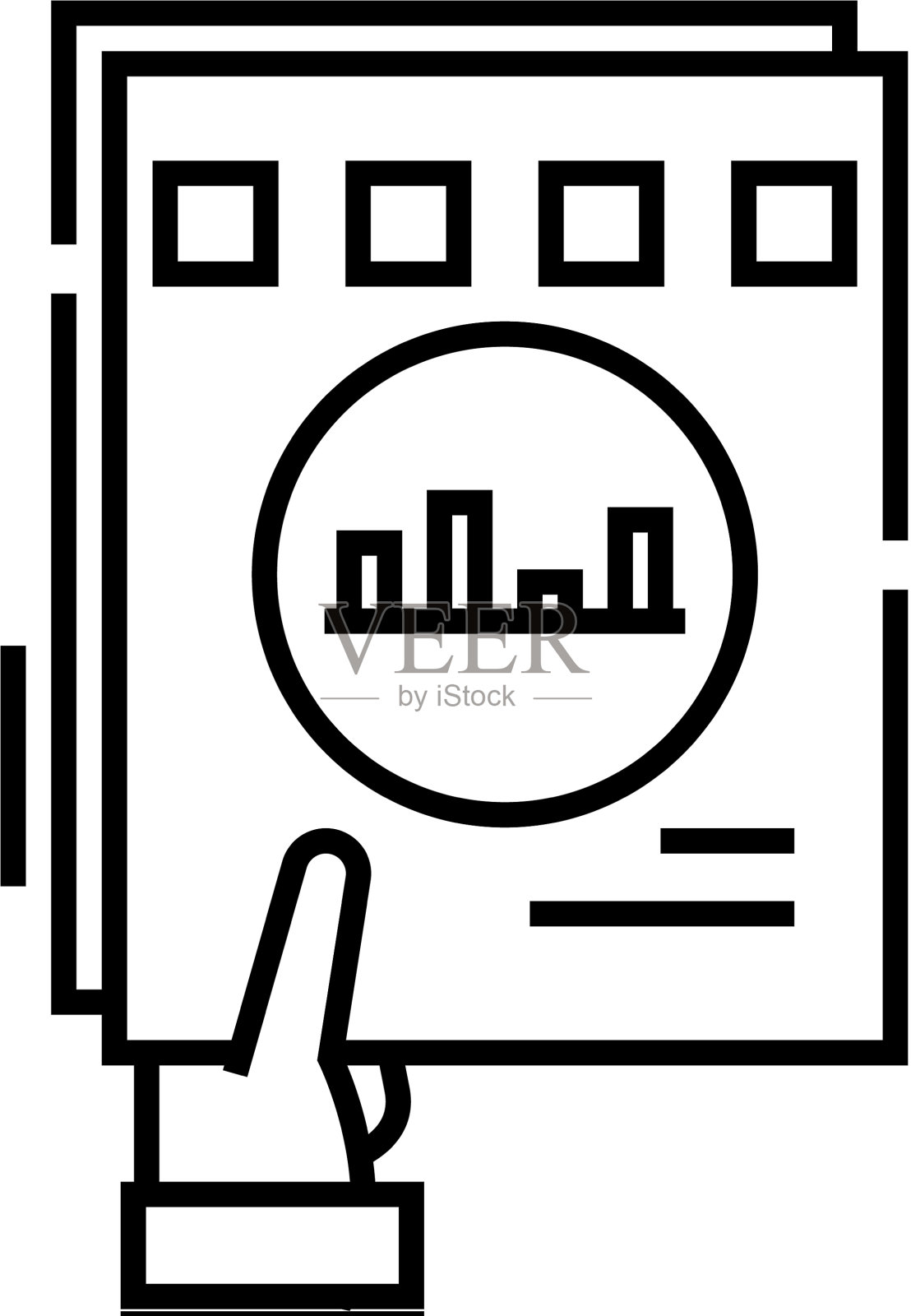 报告信息图表线图标概念标志设计元素图片