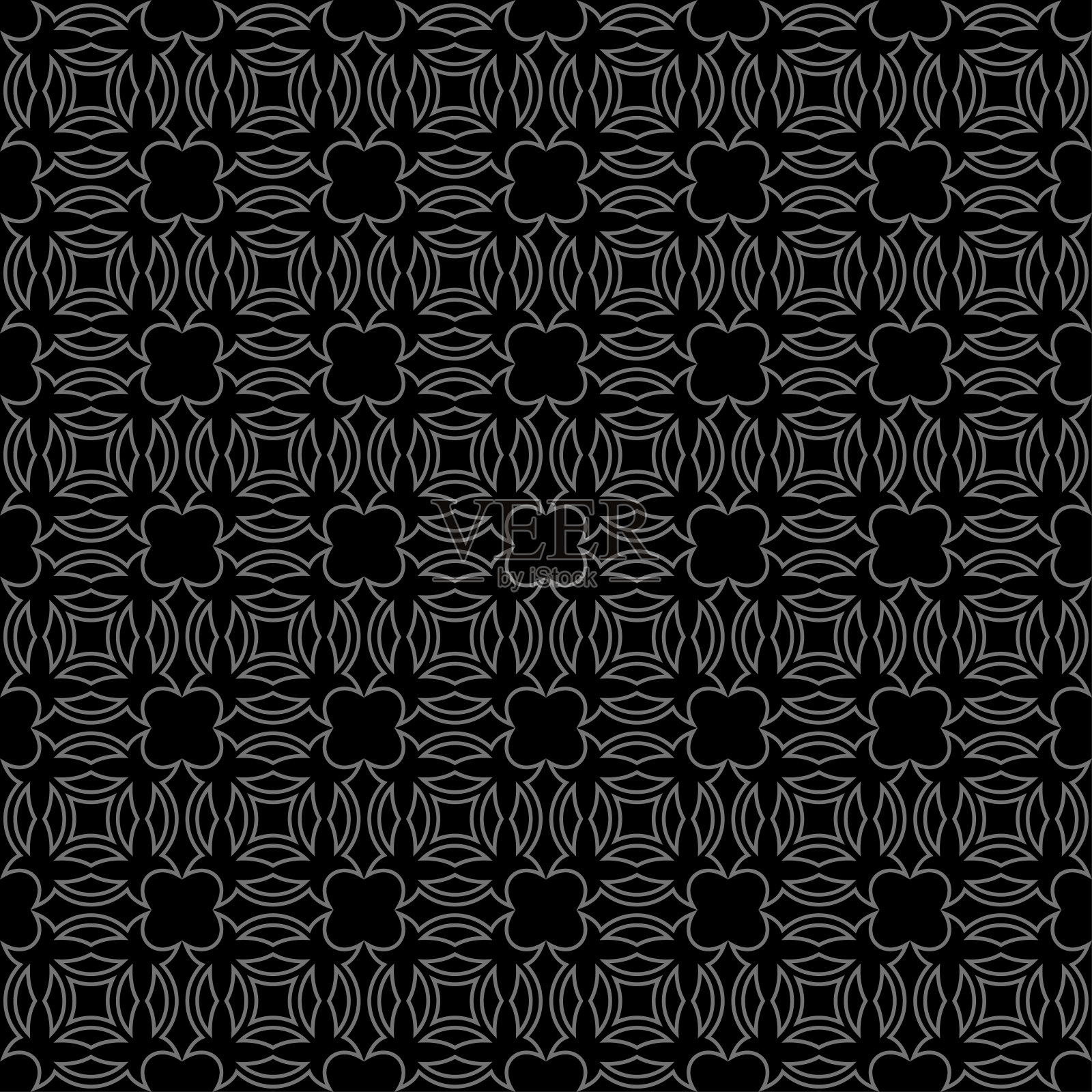 黑暗的背景图案。黑白无缝花图案。织物，瓷砖，室内设计或壁纸的背景。向量的背景图像插画图片素材