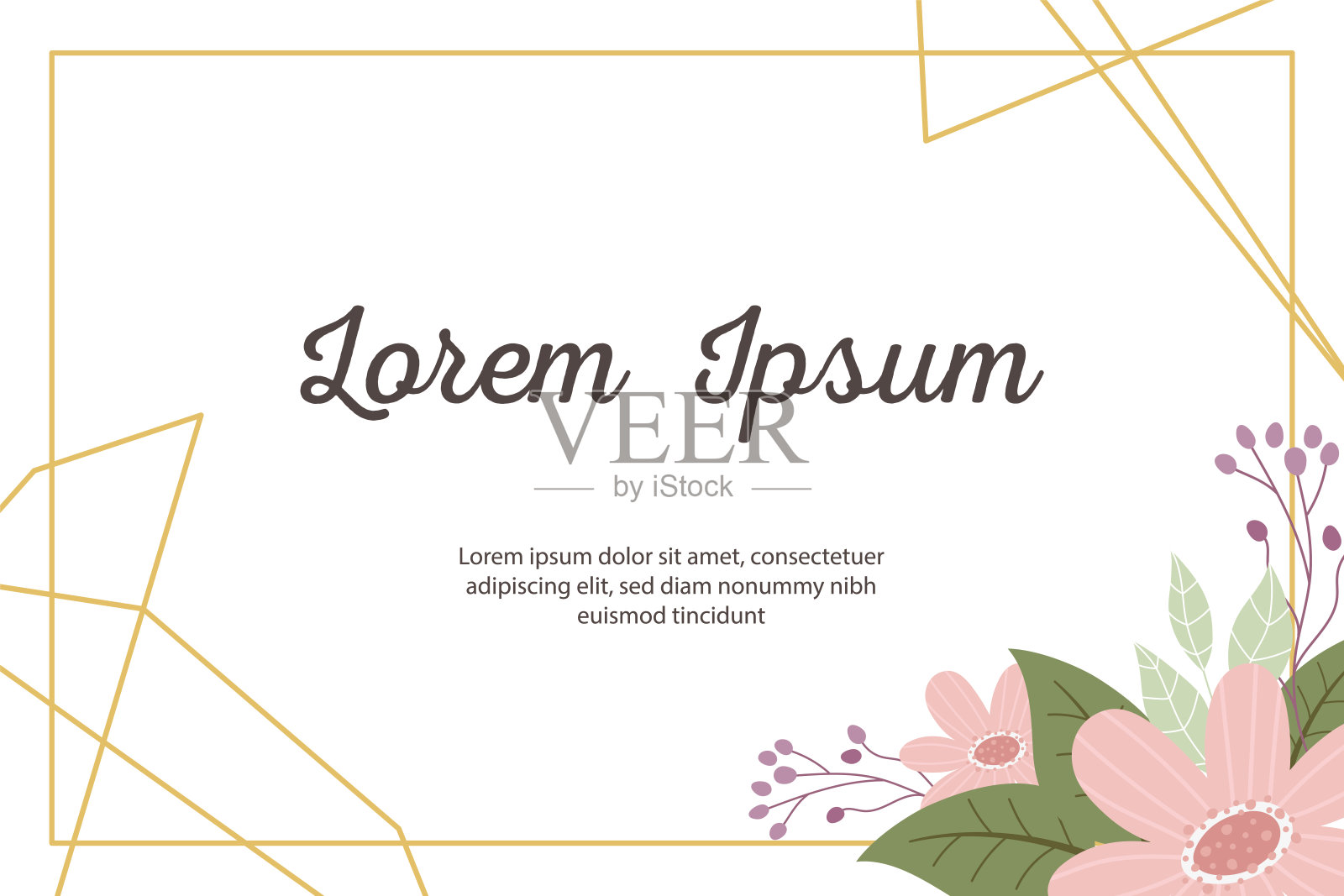 婚礼请柬、装饰贺卡或公告设计模板素材