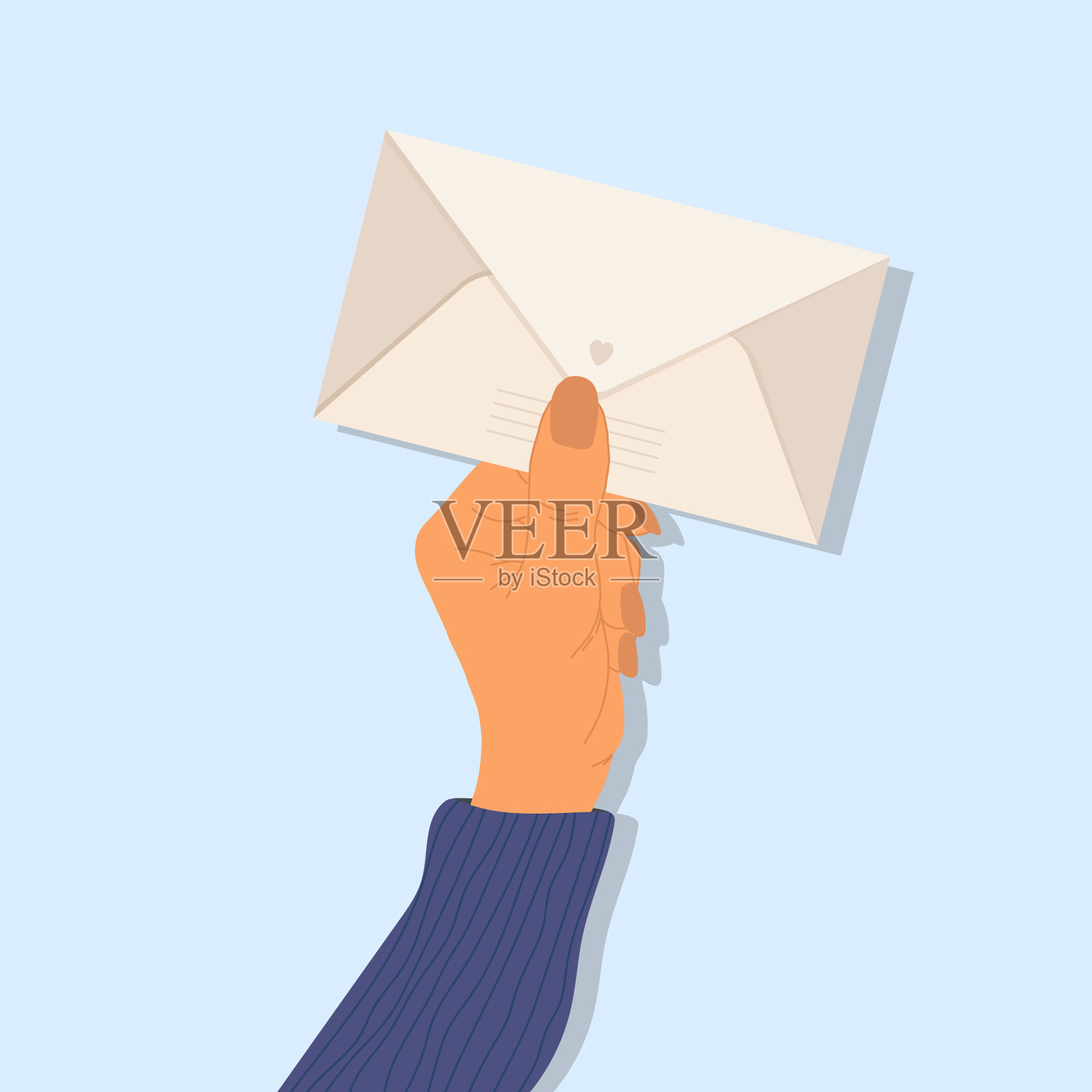 寄信用的封闭的信封插画图片素材