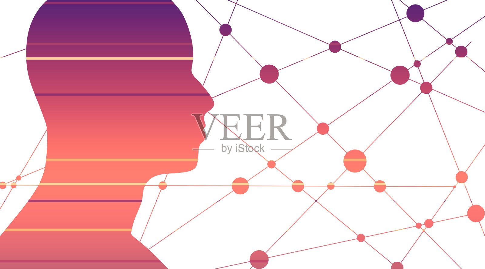 一个人头的剪影插画图片素材