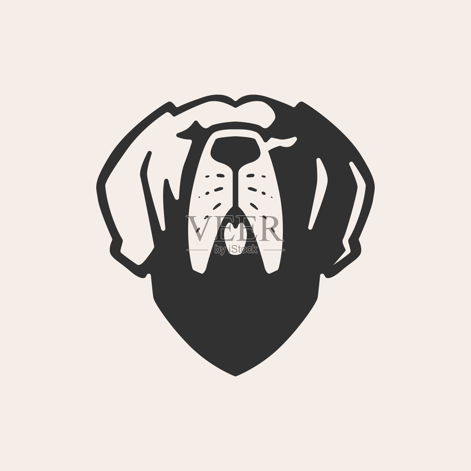 大丹麦狗潮人复古矢量图标插图插画图片素材