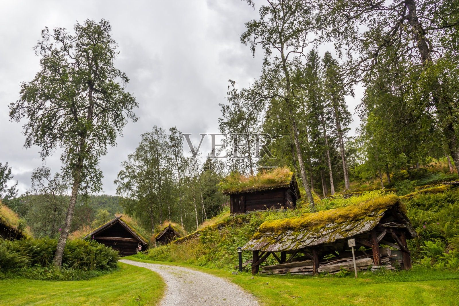 挪威古老的村庄照片摄影图片