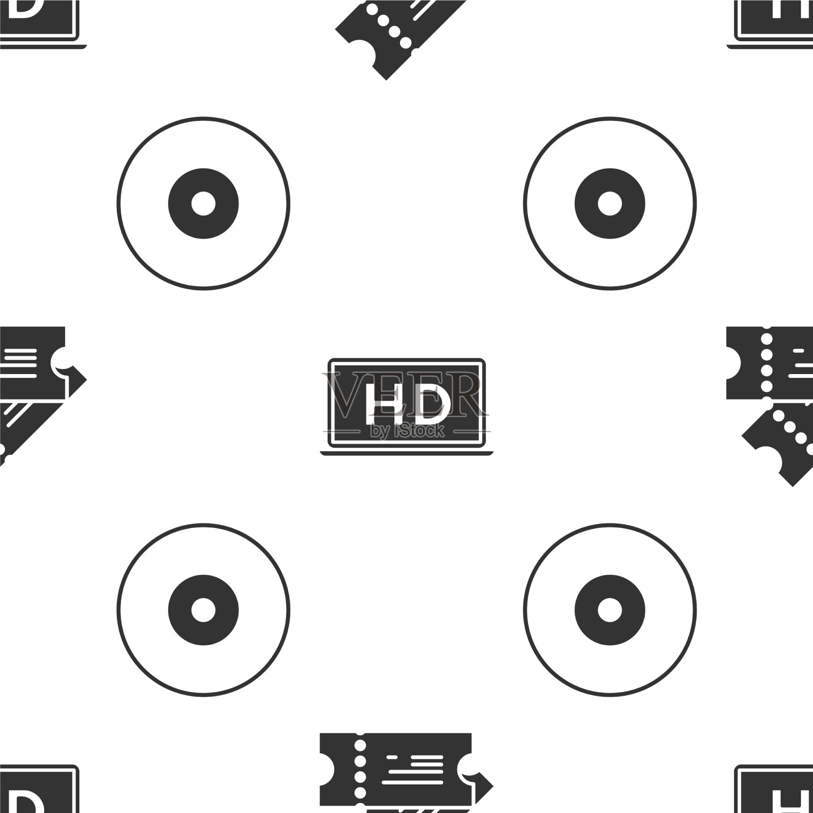 设置电影票笔记本电脑屏幕高清视频图标素材