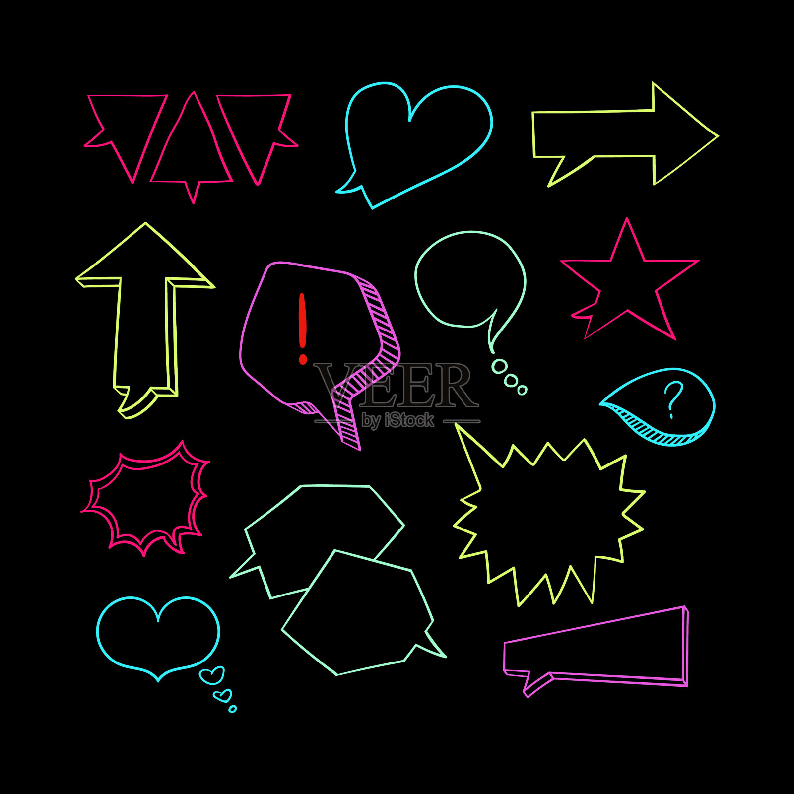 手绘语音泡泡2-04插画图片素材