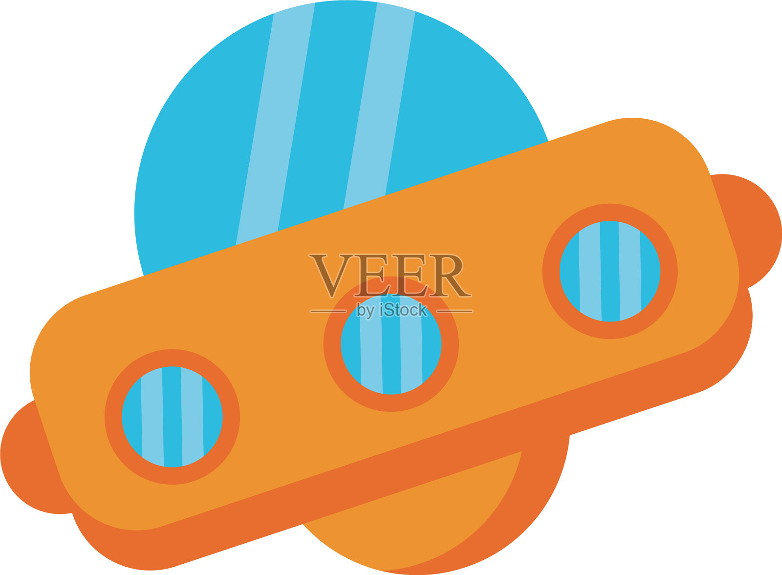 飞船平面风格的图标插画图片素材