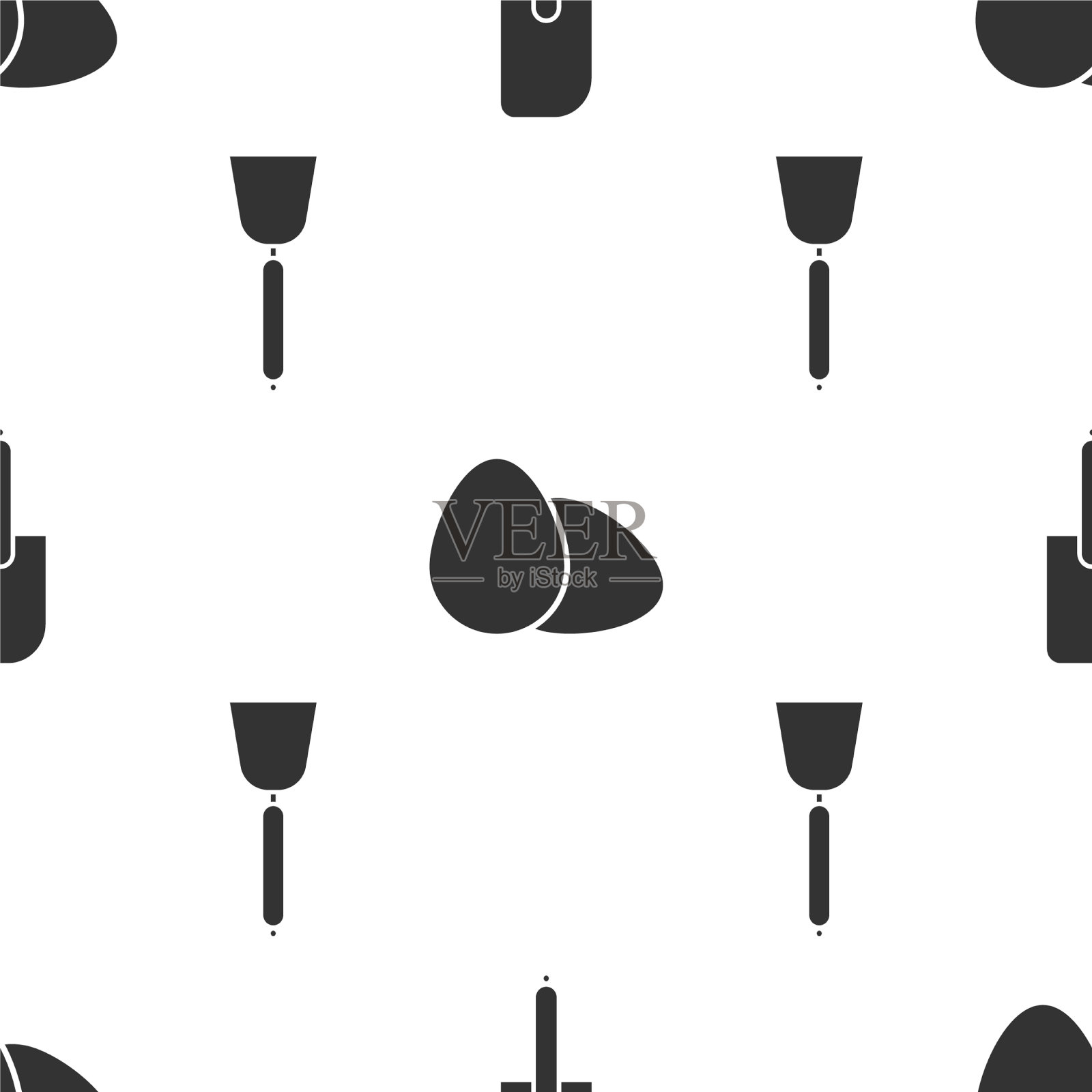 把鸡蛋黄抹刀和鸡蛋黄抹刀放在一起插画图片素材