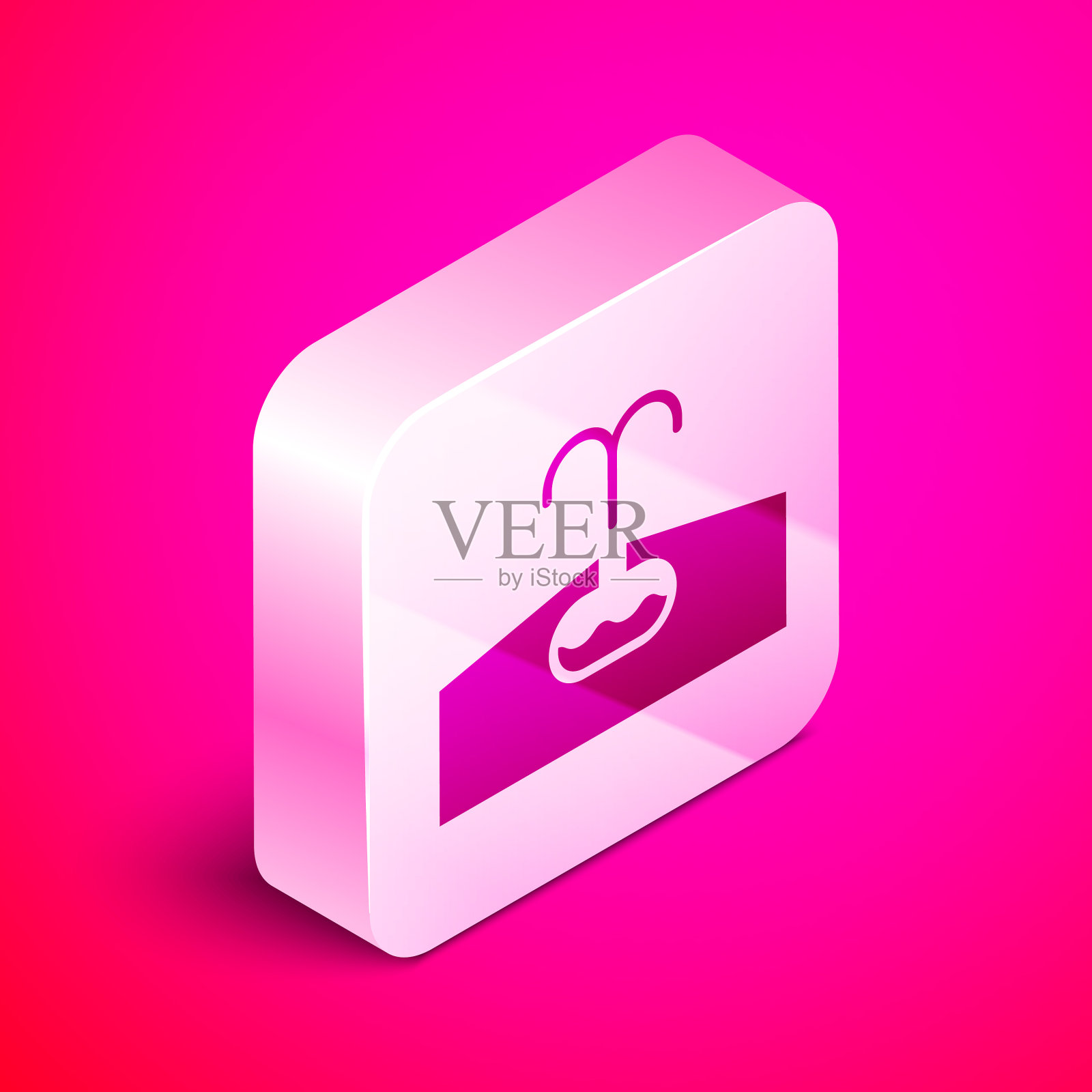 粉红色上孤立的等距油田图标图标素材