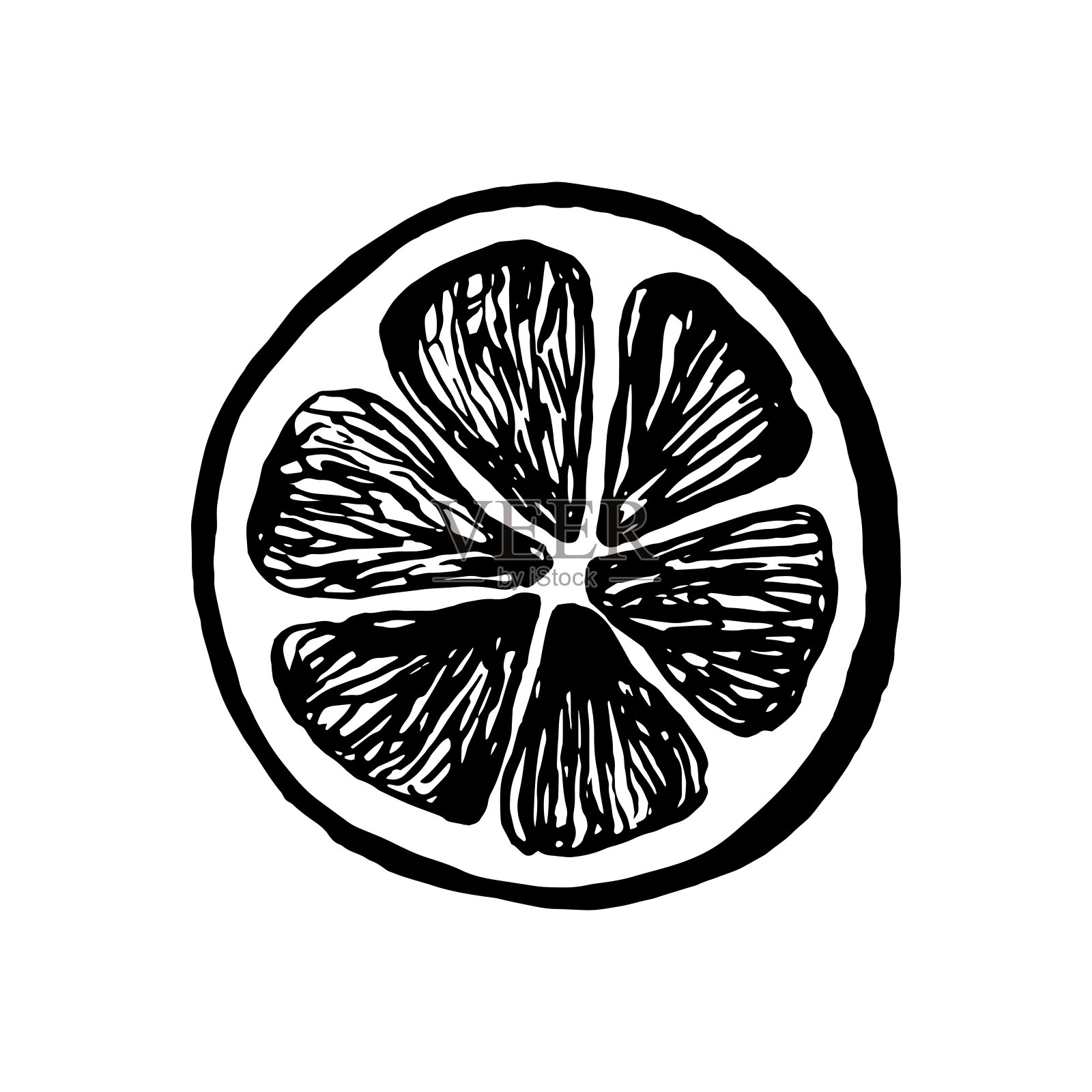 可爱的单手绘制柠檬菜单或食谱。涂鸦矢量插图。新鲜和美味。插画图片素材