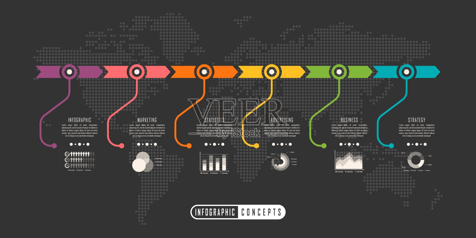 业务可视化图表。插画图片素材