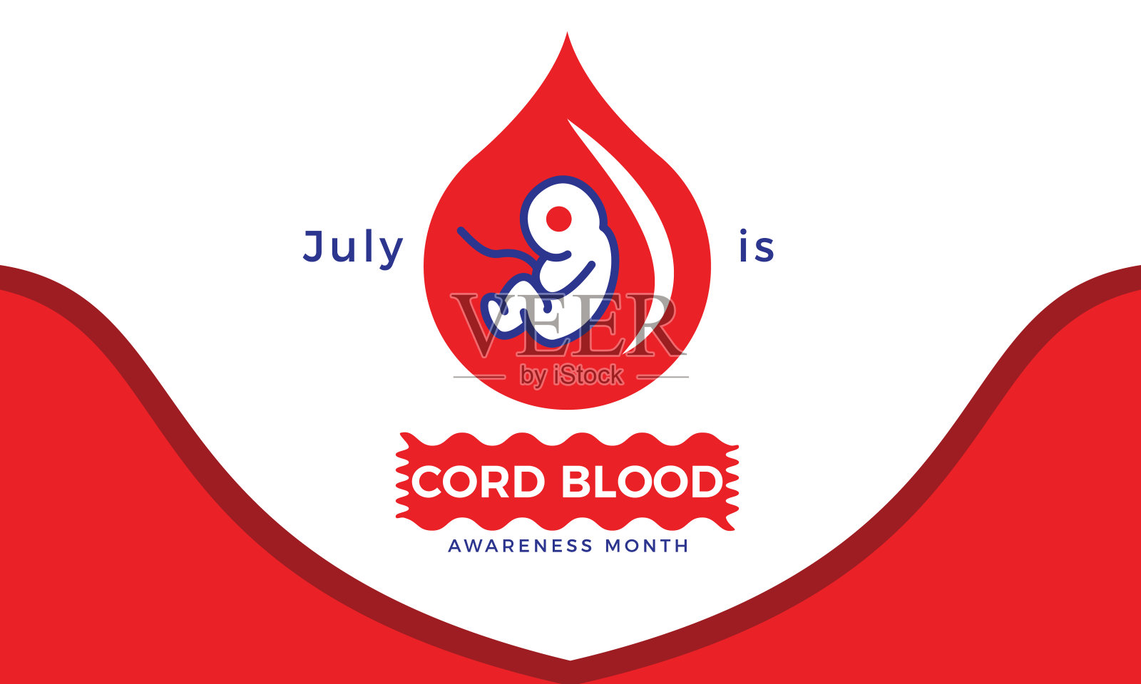 带菌者插图脐带血意识月每年7月插画图片素材