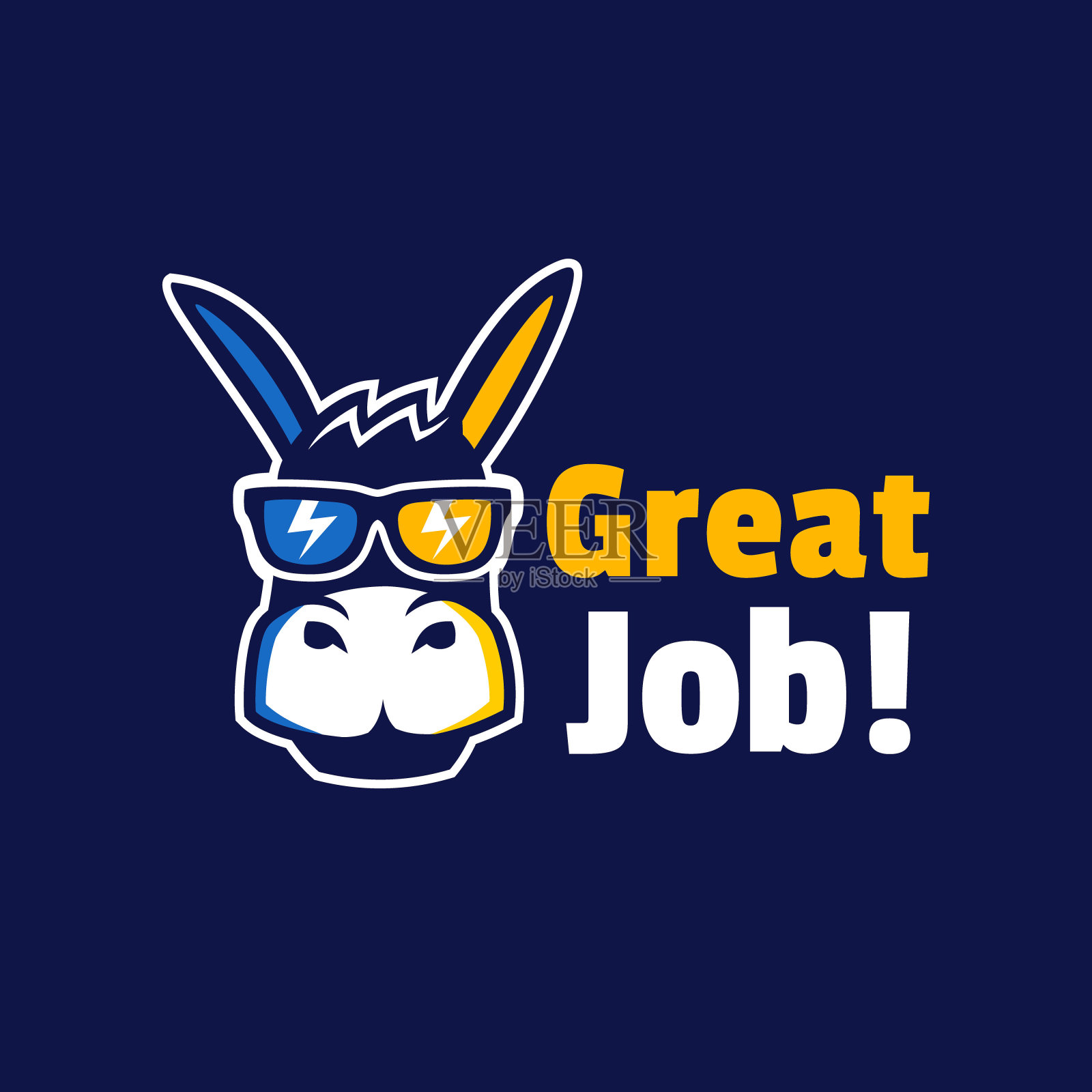 酷驴戴墨镜标志设计插画图片素材