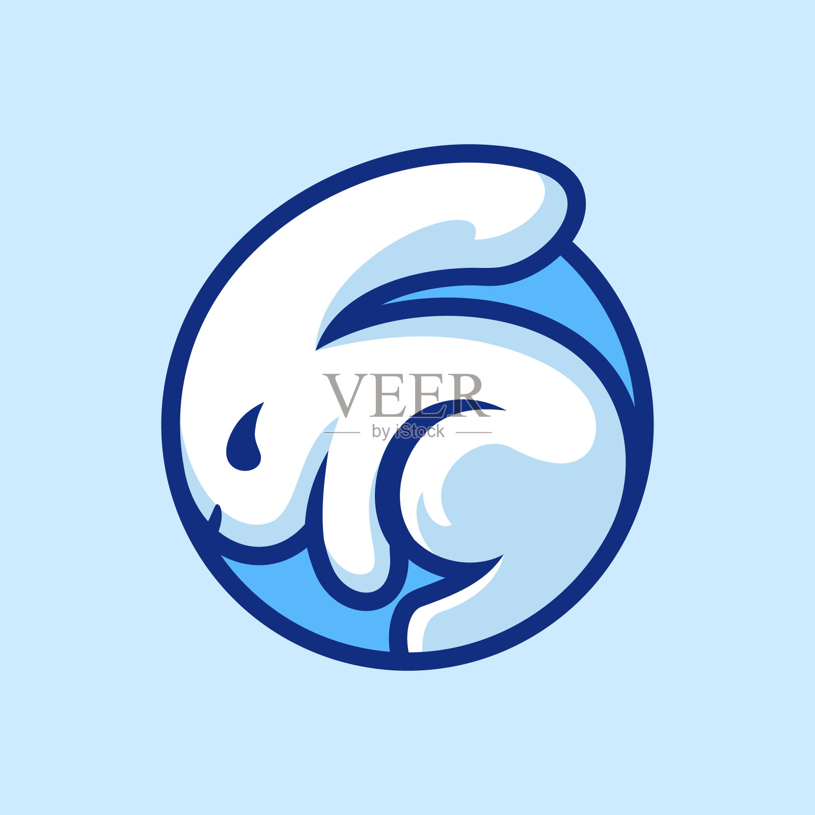 白兔在一个圆圈的标志设计插画图片素材