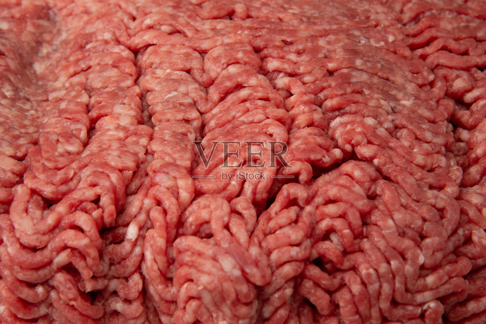 近距离拍摄的生切碎(地面)肉与复制空间的文本照片摄影图片