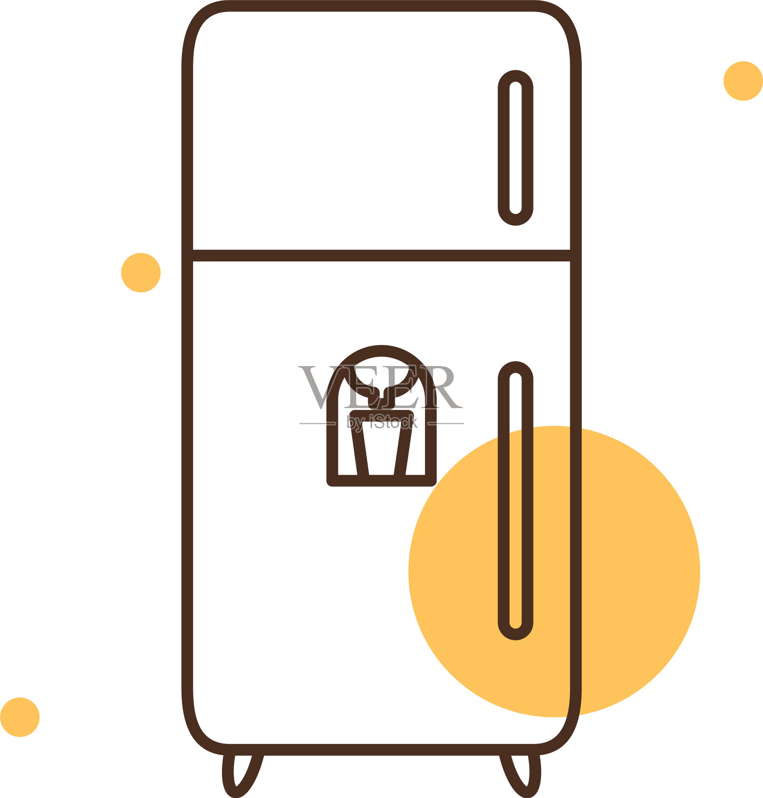 孤立的冰箱块和线条风格的图标插画图片素材