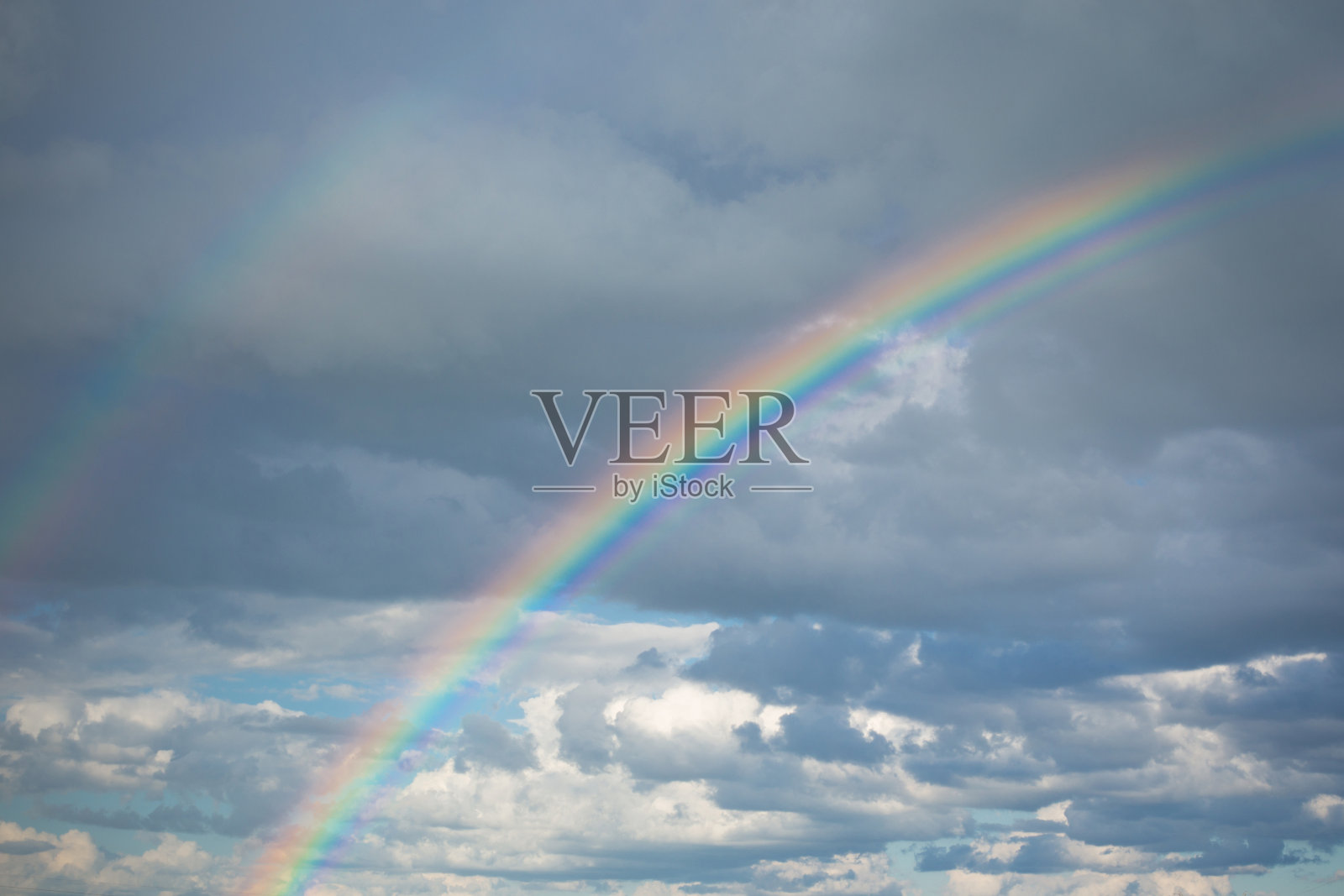 多云天空双虹照片摄影图片