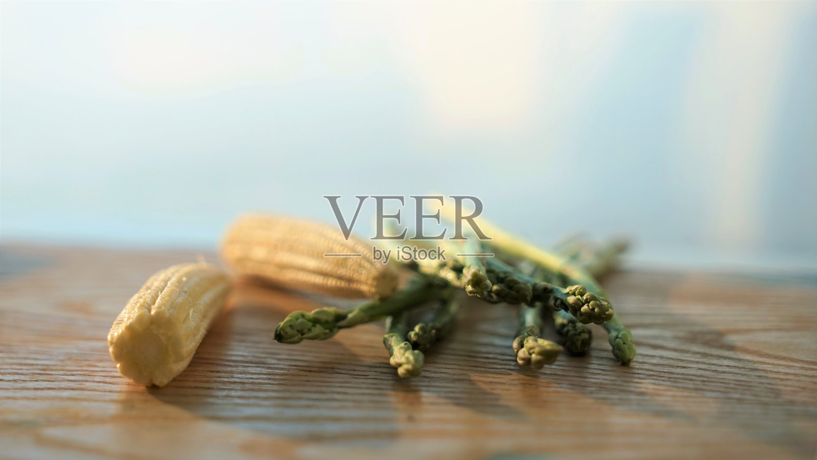 玉米和芦笋微距摄影照片摄影图片