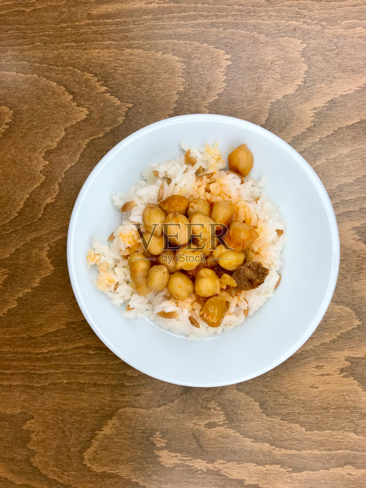 土耳其饭/鹰嘴豆饭。照片摄影图片