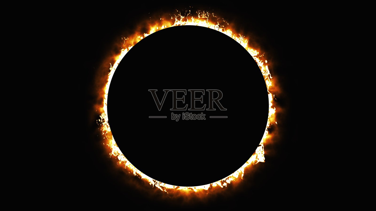 日食，电脑生成。燃烧的火环，门，门。奇妙的背景的3d渲染照片摄影图片
