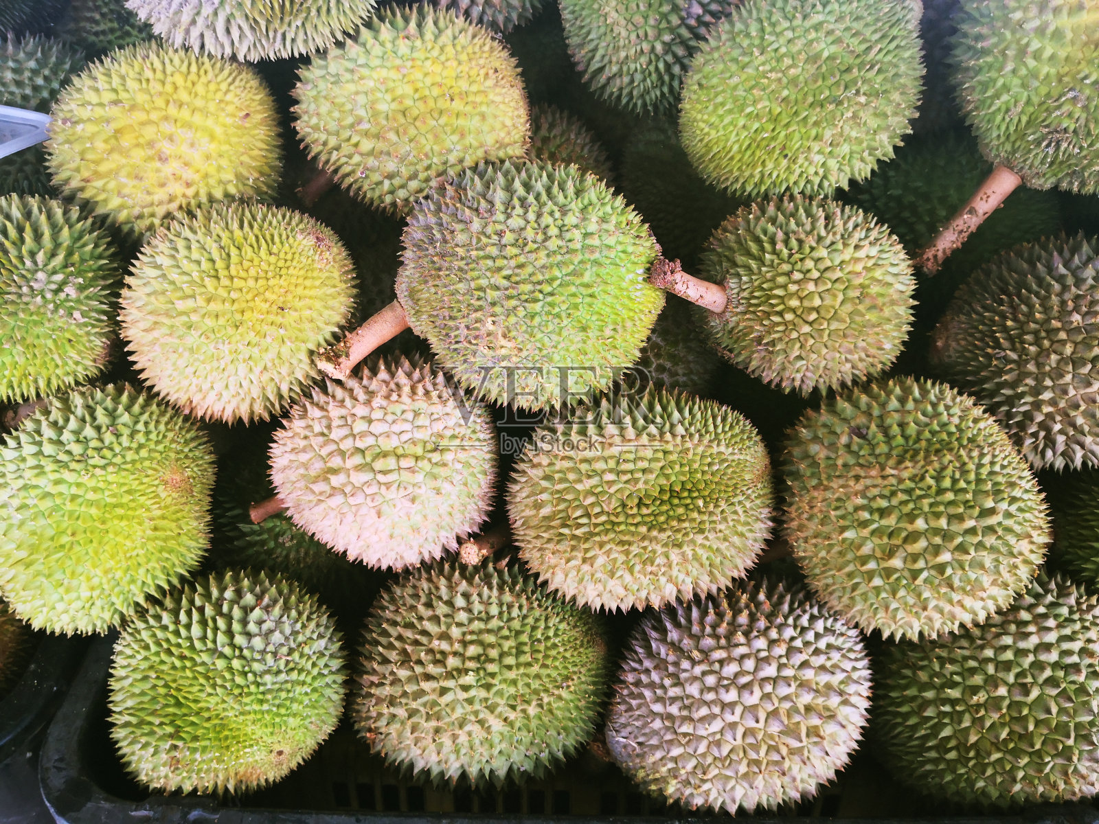 水果市场的榴莲照片摄影图片