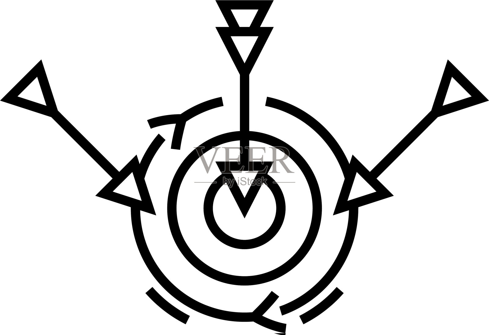 达到目标线图标概念标志轮廓设计元素图片