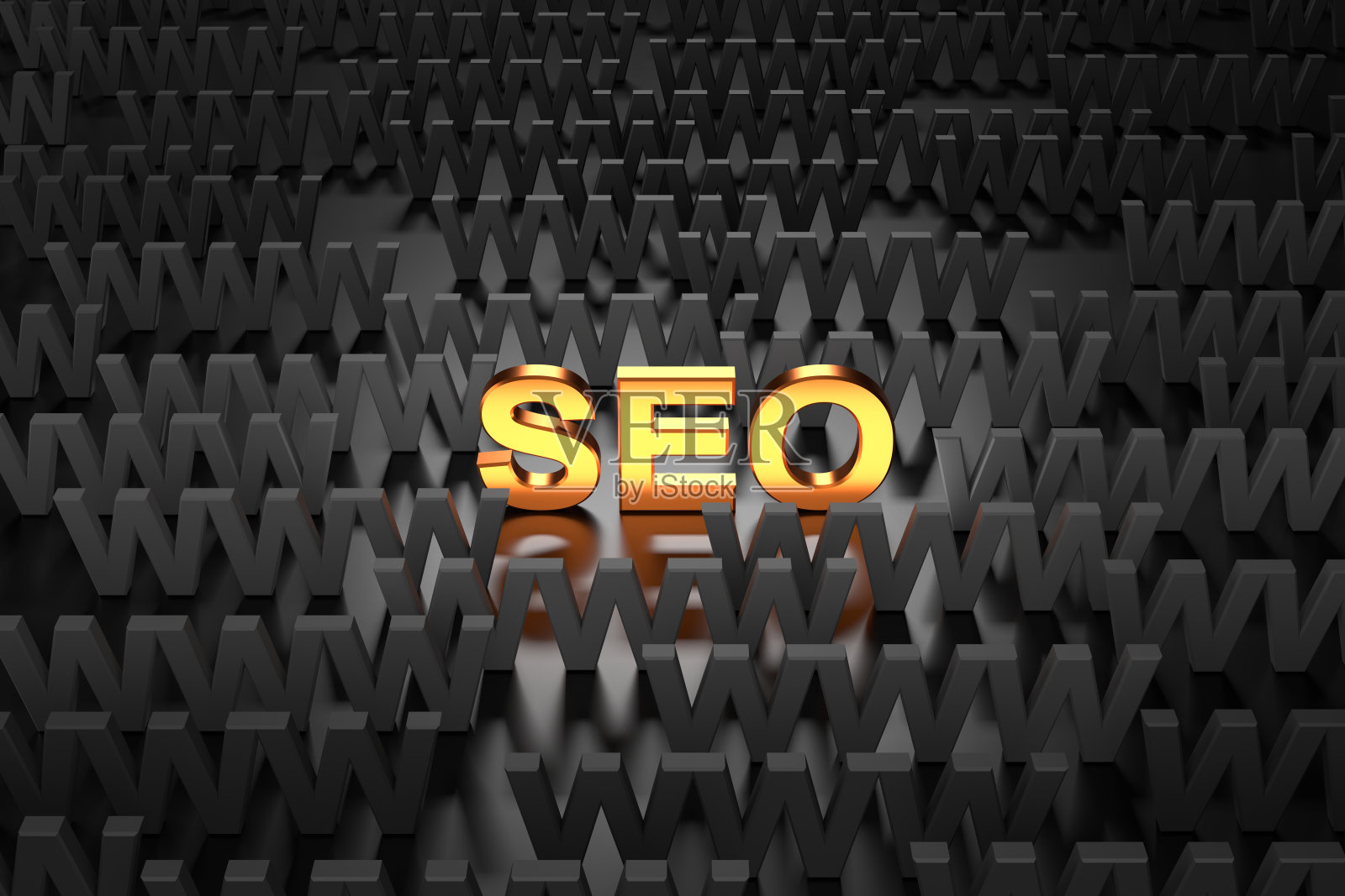 搜索引擎优化(SEO)。3 d渲染。照片摄影图片