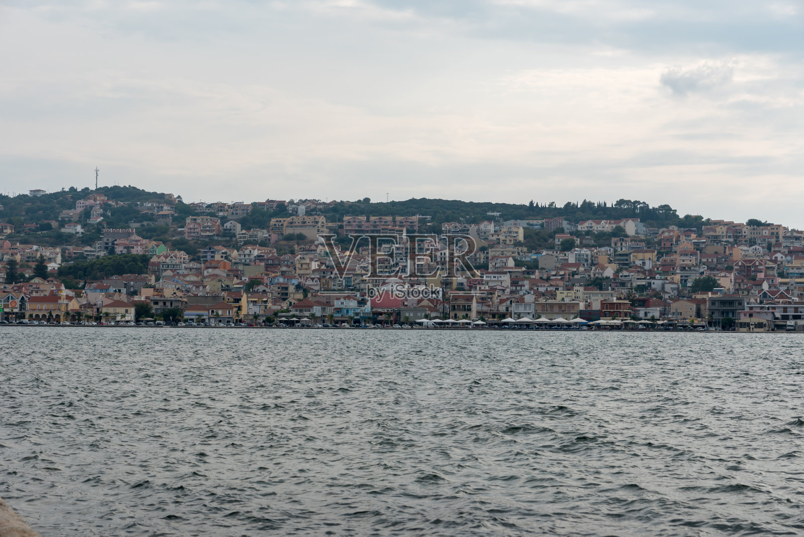 希腊凯法洛尼亚岛上的Argostoli全景图照片摄影图片