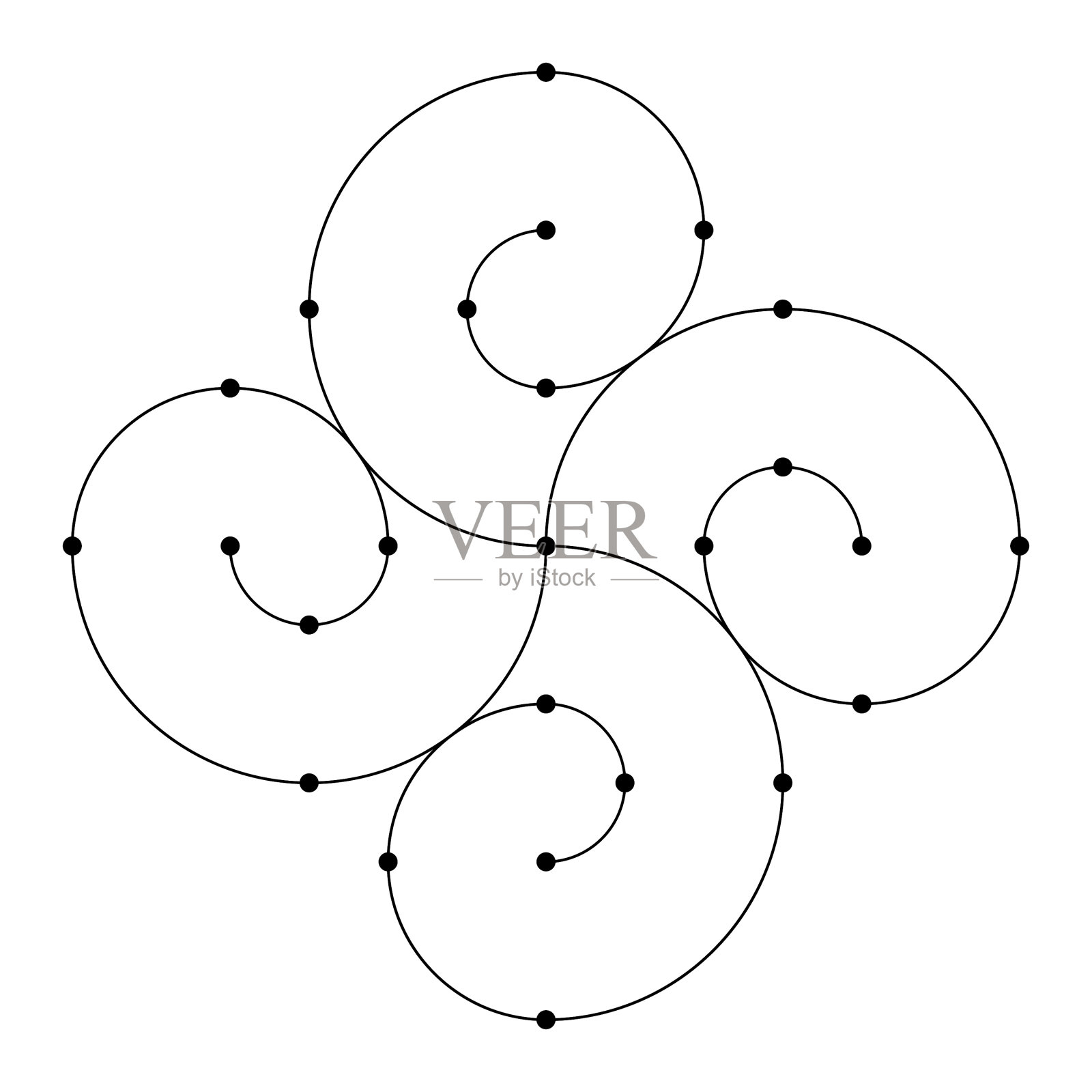 抽象的几何圆形符号孤立在白色上设计元素图片