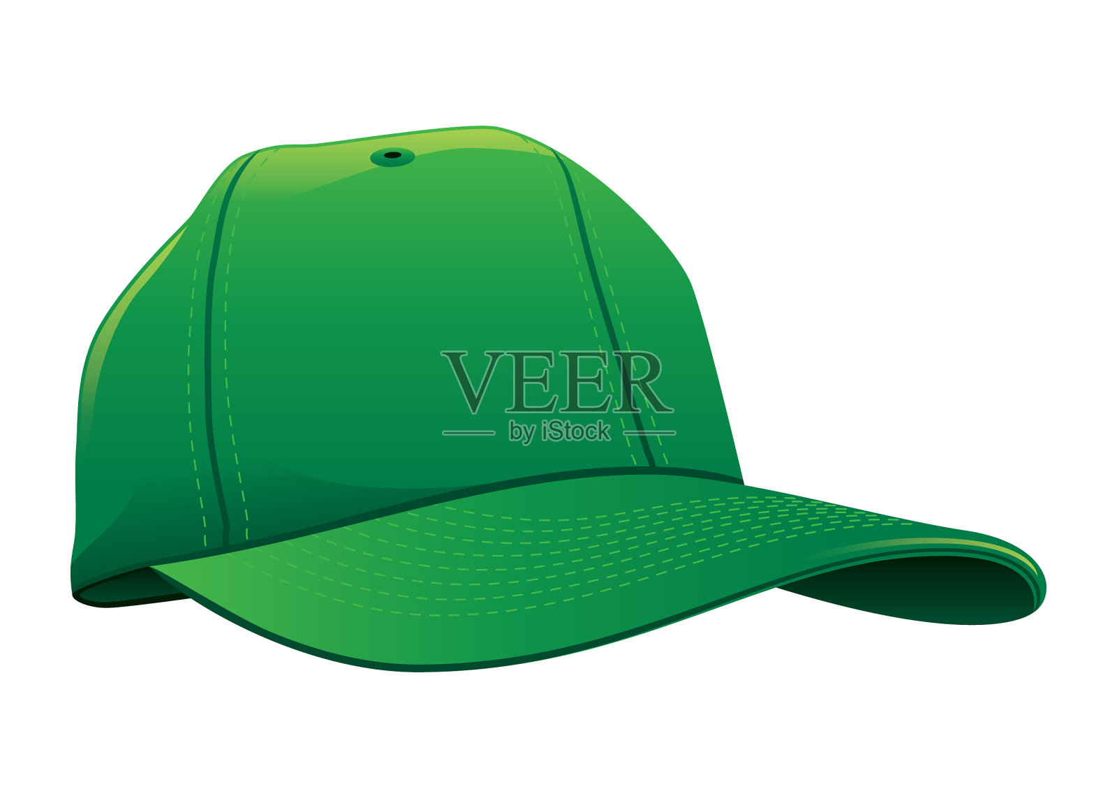 向量棒球帽-绿色设计元素图片