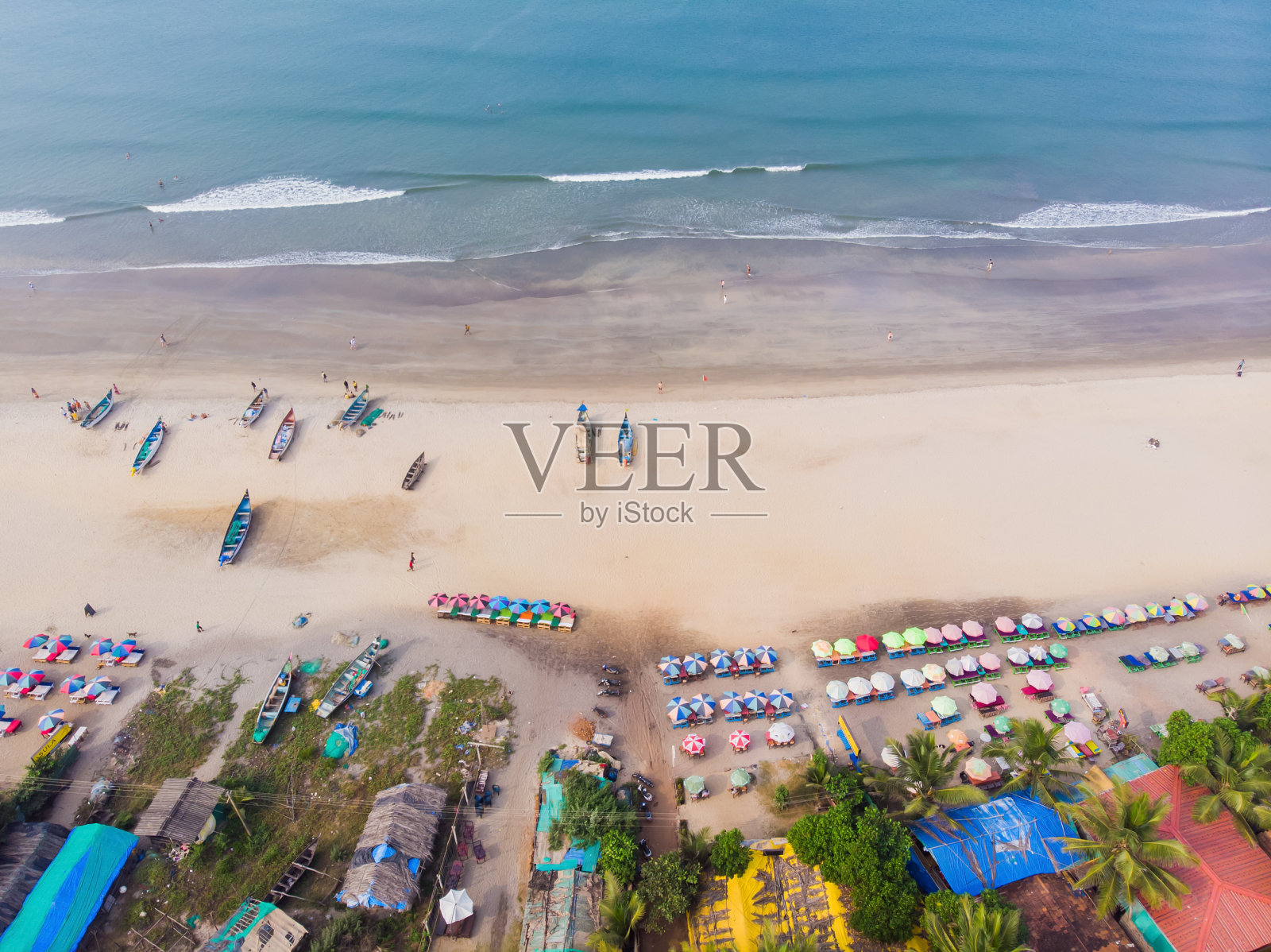 美丽的Arambol海滩景观，果阿邦，印度照片摄影图片