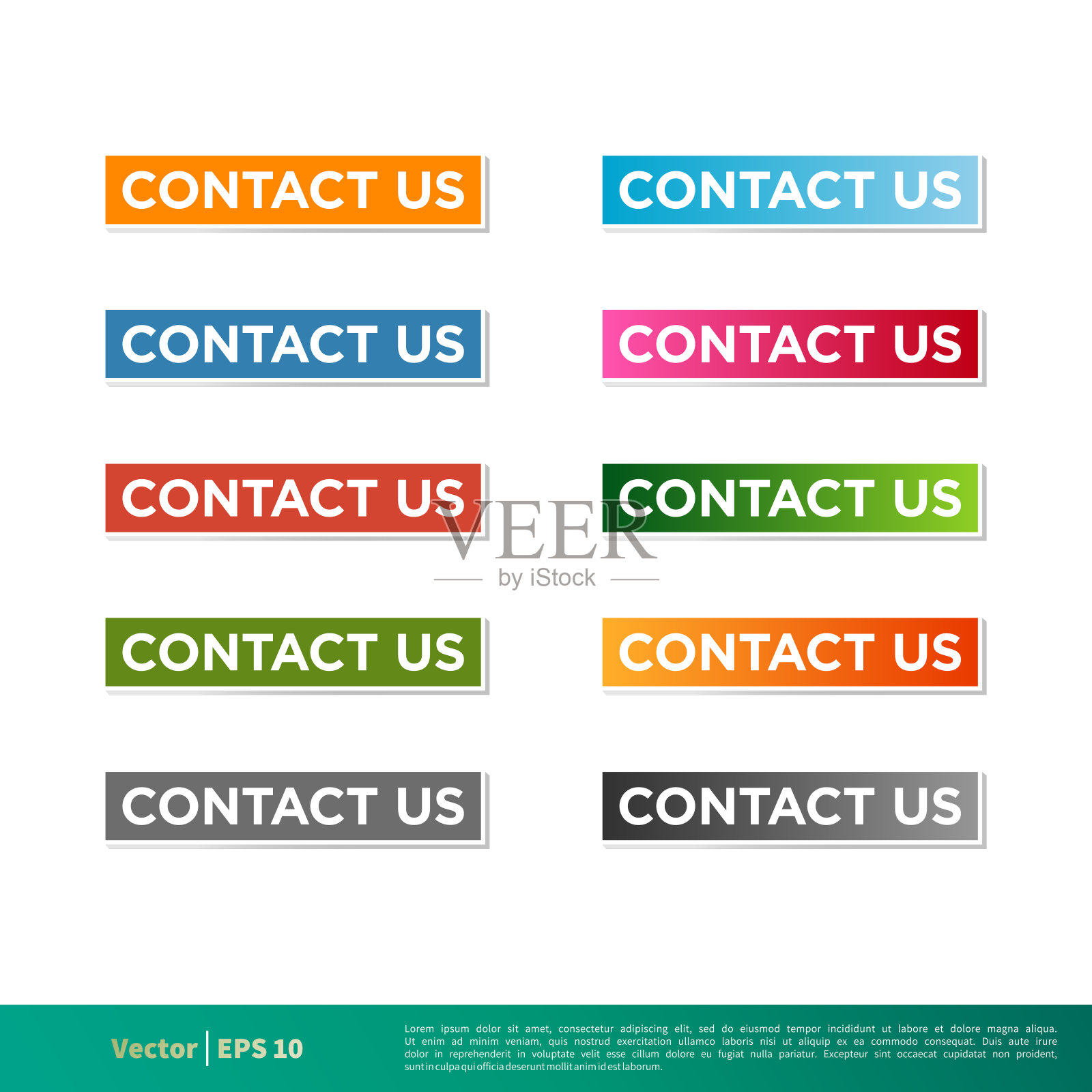联系我们按钮贴纸图标矢量模板插图设计。向量EPS 10。插画图片素材